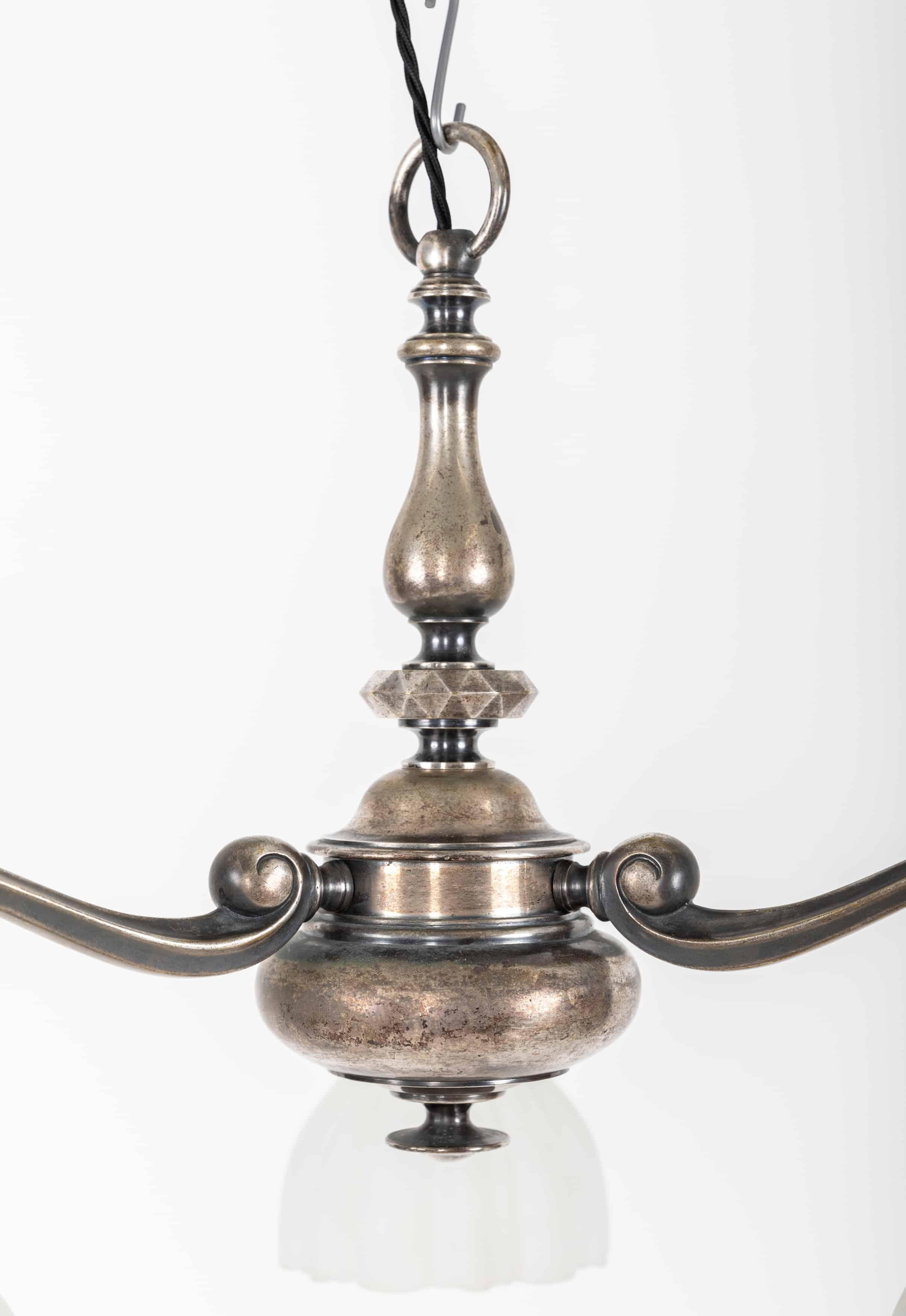 Silver Plated 3-Arm Chandelier, C.1920 6