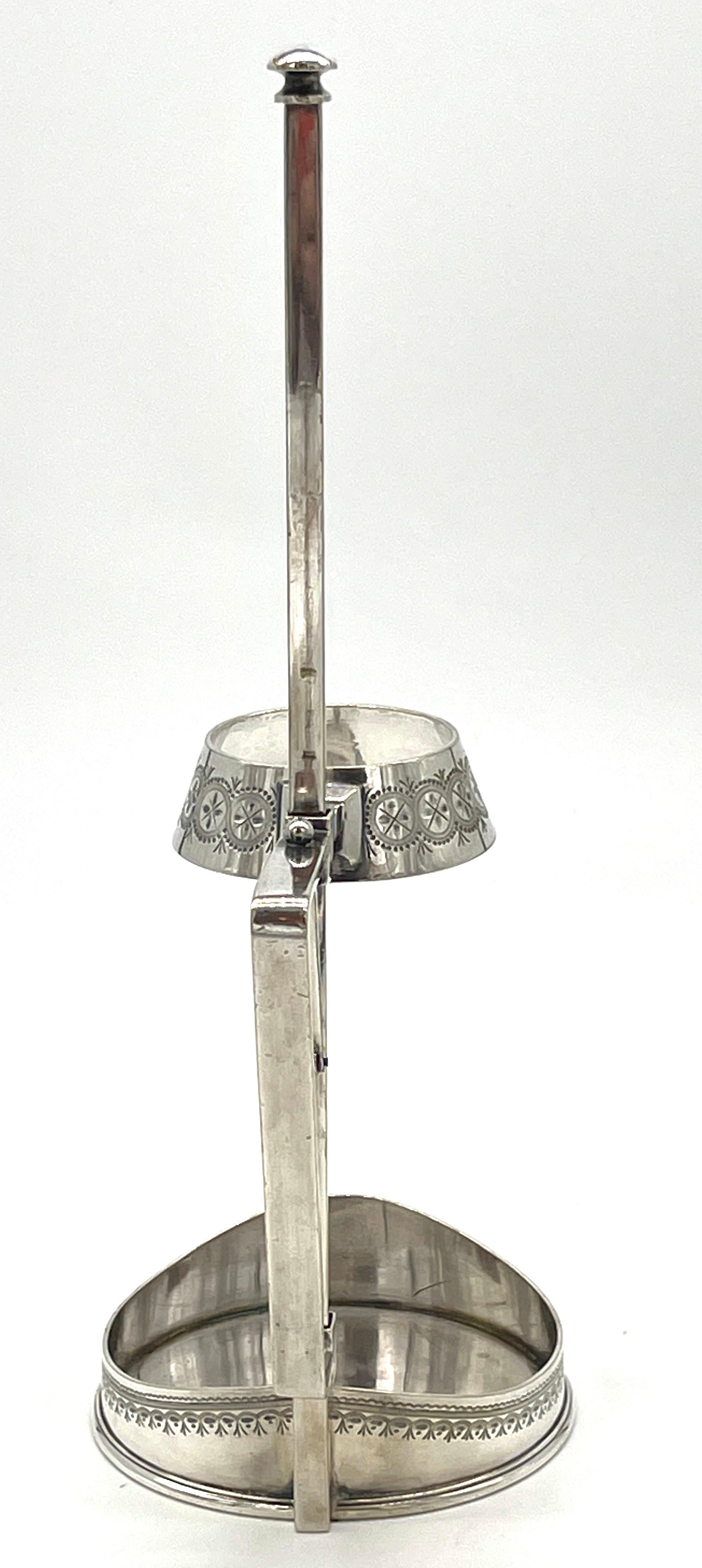 Cántaro de vino ajustable chapado en plata de Mappin & Webb, Inglaterra, circa 1900-1910 en venta 2
