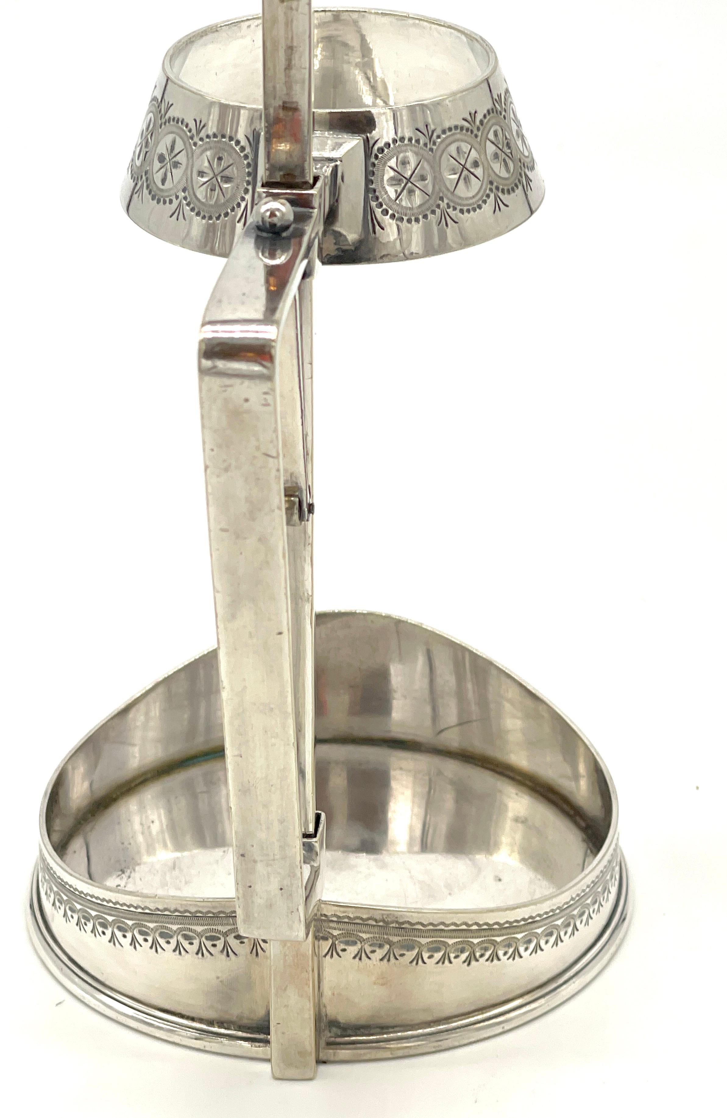 Cántaro de vino ajustable chapado en plata de Mappin & Webb, Inglaterra, circa 1900-1910 en venta 3
