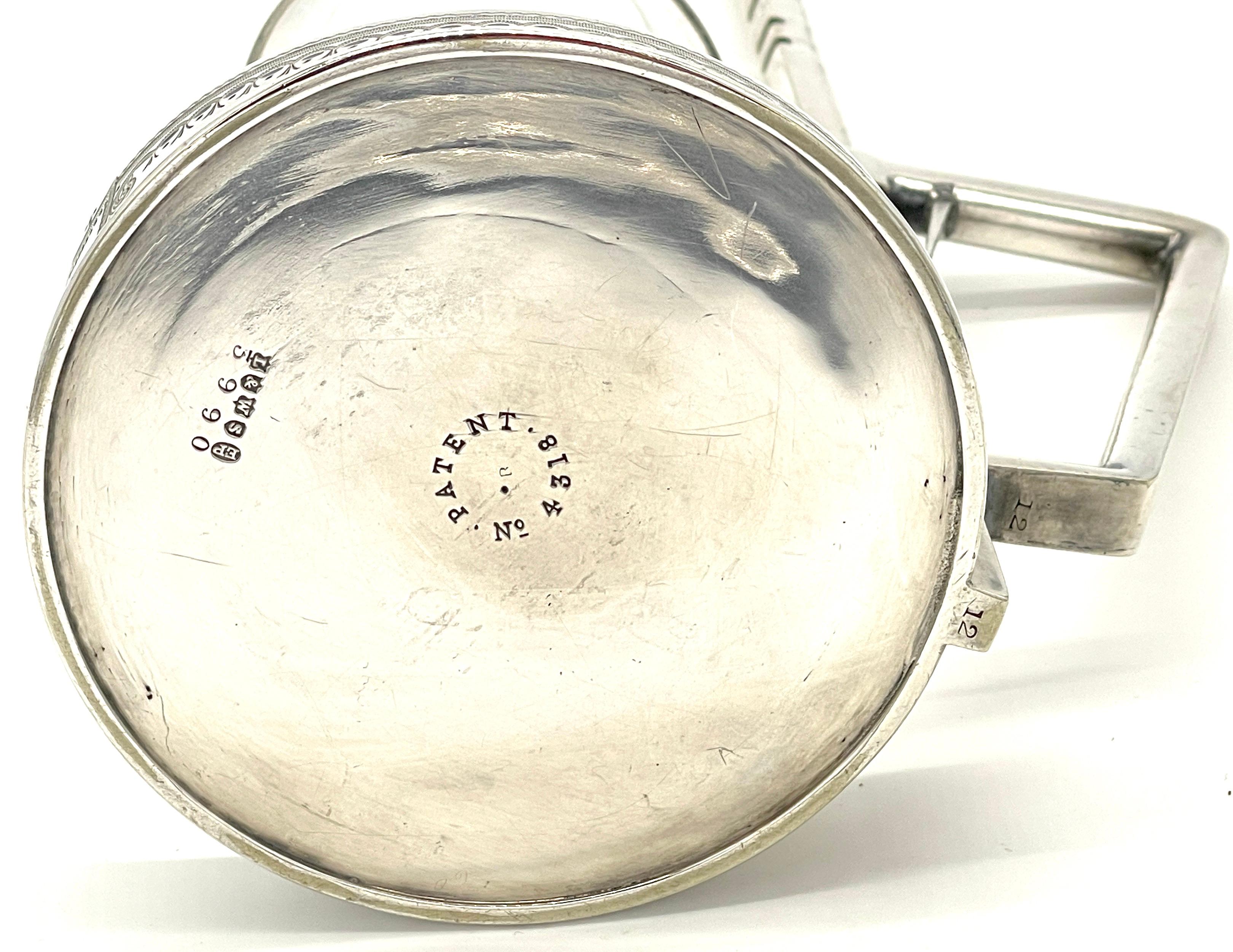 Cántaro de vino ajustable chapado en plata de Mappin & Webb, Inglaterra, circa 1900-1910 en venta 10