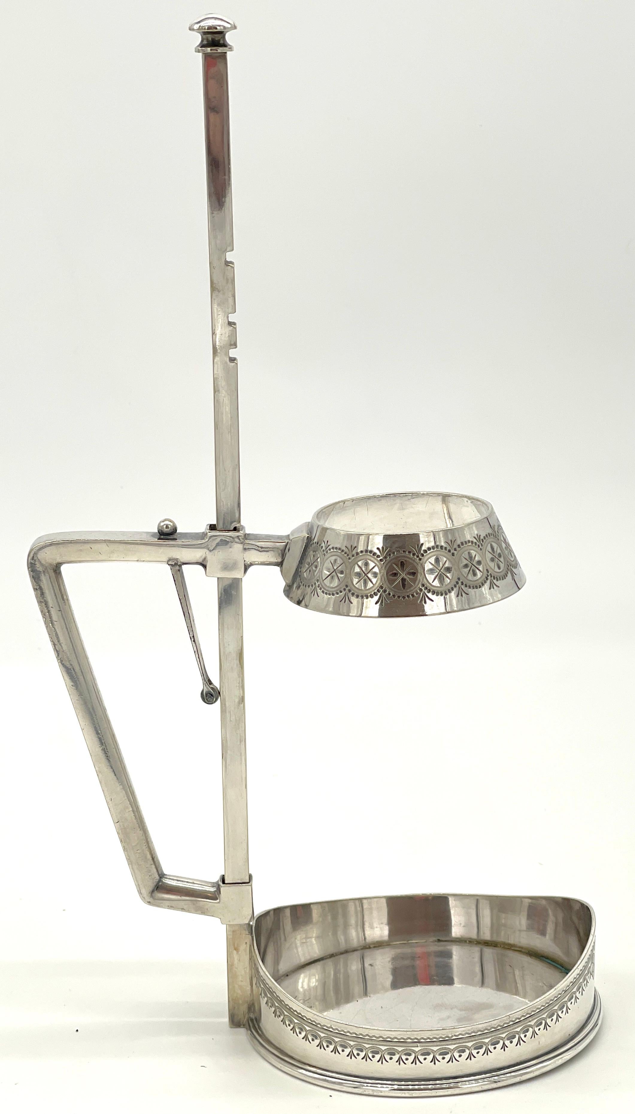 Cántaro de vino ajustable chapado en plata de Mappin & Webb, Inglaterra, circa 1900-1910 Chapado en plata en venta