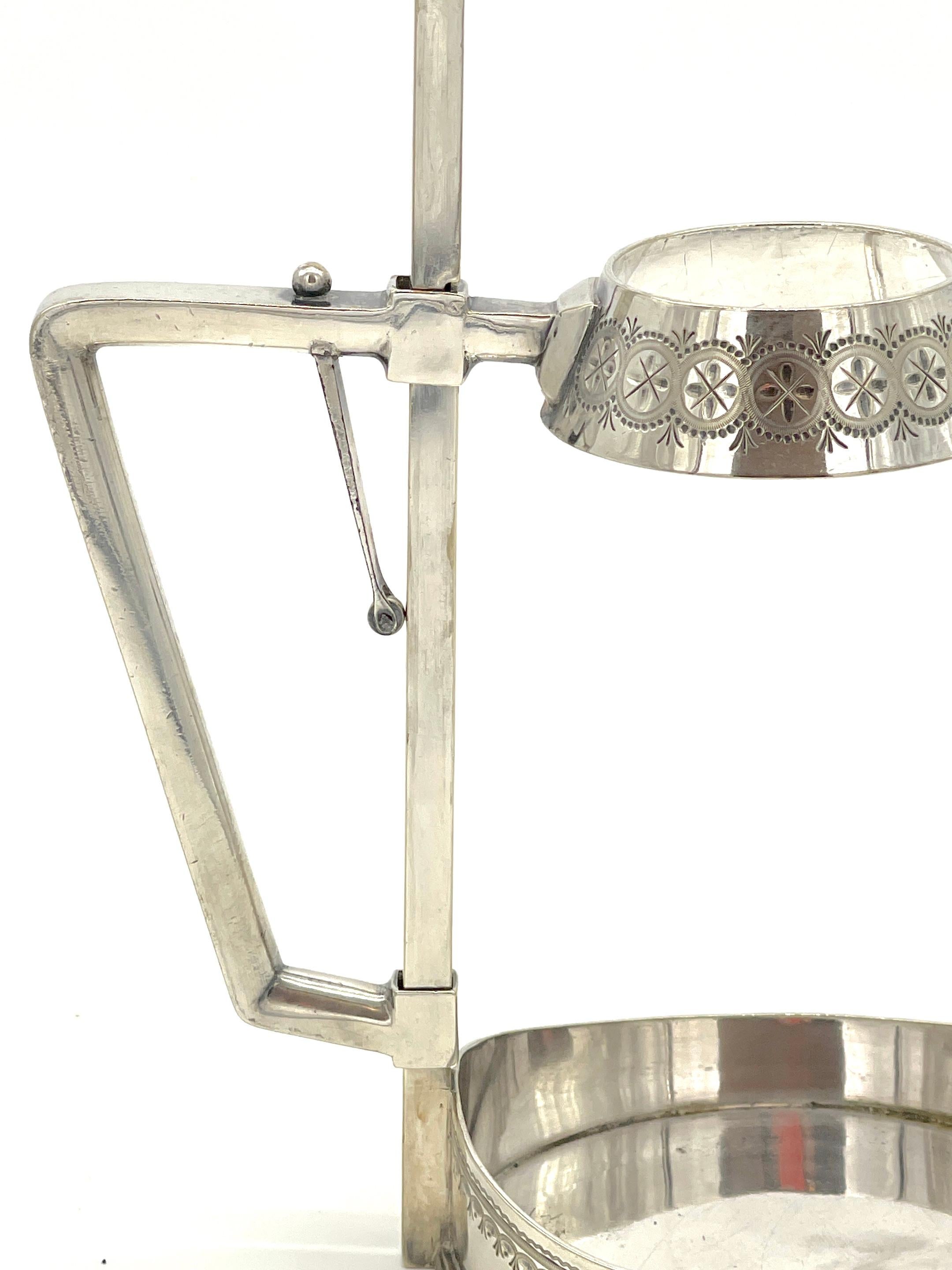 Cántaro de vino ajustable chapado en plata de Mappin & Webb, Inglaterra, circa 1900-1910 en venta 1