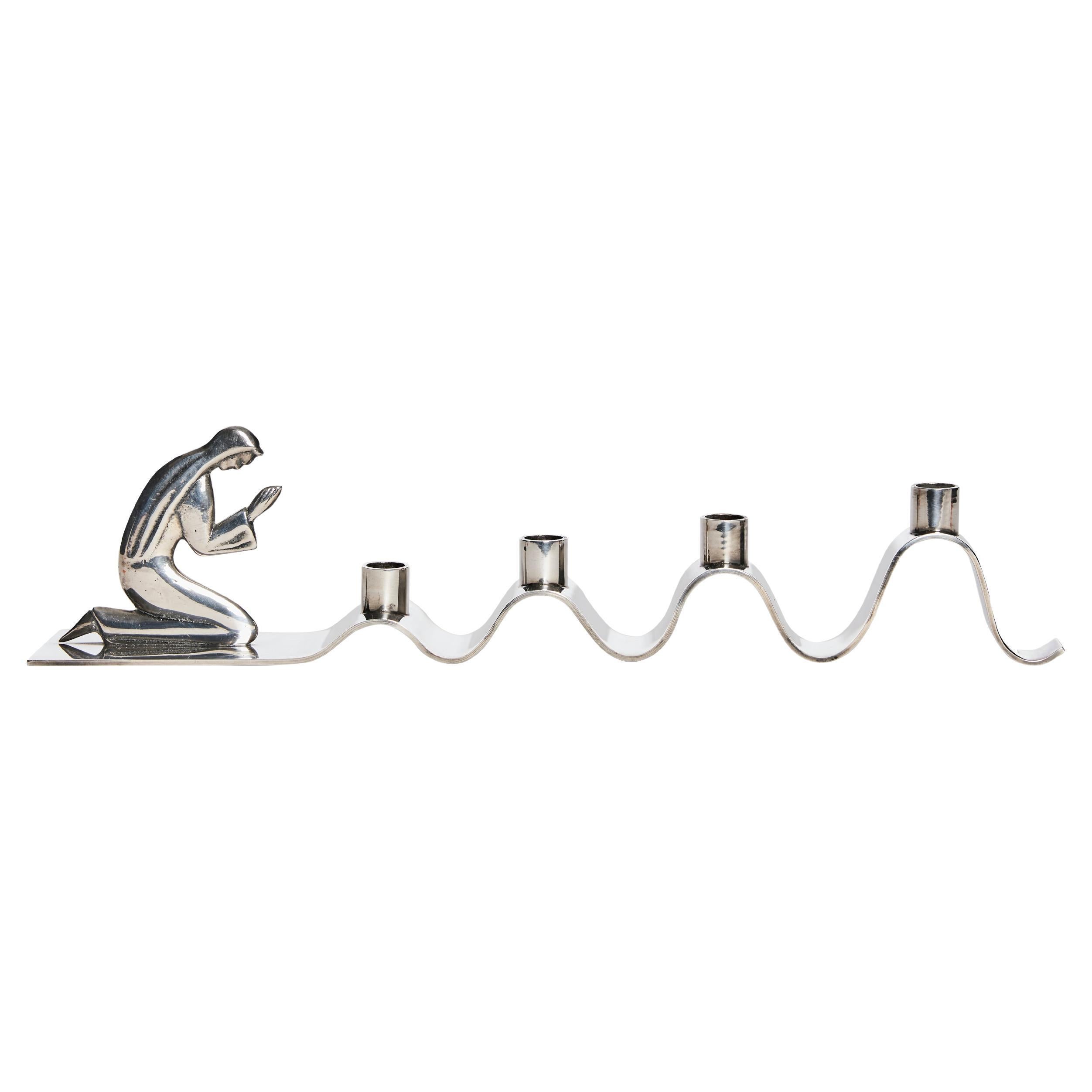 Portacandele dell'Avvento in argento di Walter Andersson per Ystad-Metall, Svezia in vendita