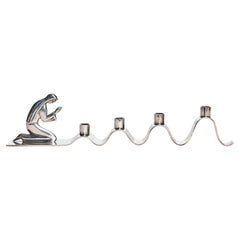 Silver-Plated Advent Candle Holder by Walter Andersson for Ystad Metall, Sweden