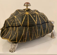 Silver Plated and Cast Resin Turtle Form Bowl by Antony Redmile