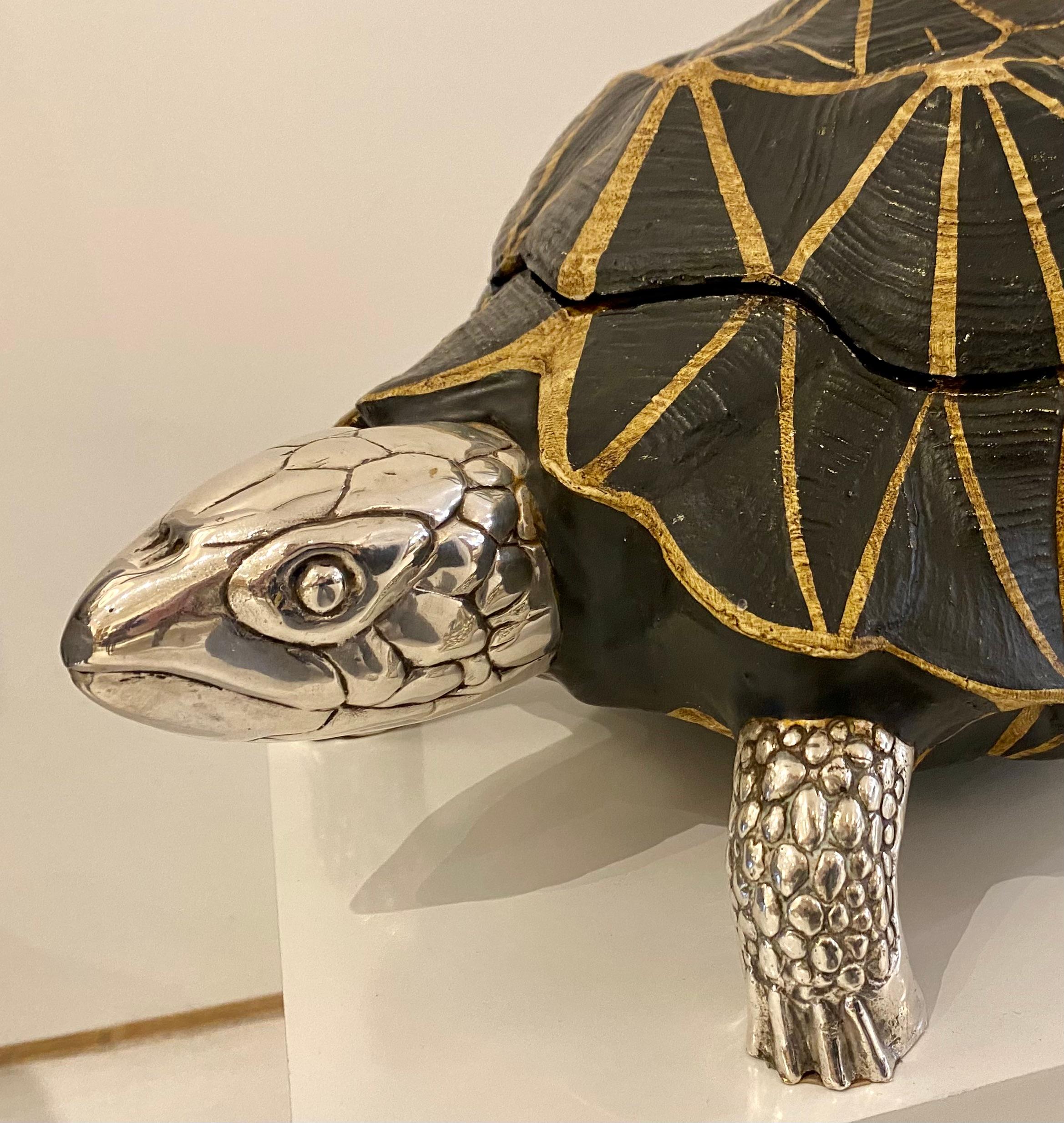 British Silver Plated and Cast Resin Turtle Form Bowl by Antony Redmile