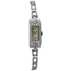 Silver Plated and Diamonds Niagara Watch Co. Mechanical Ladies Cocktail Watch
