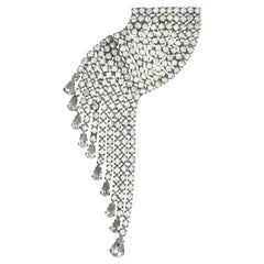 Broche colgante de plata y brillantes circa años 50