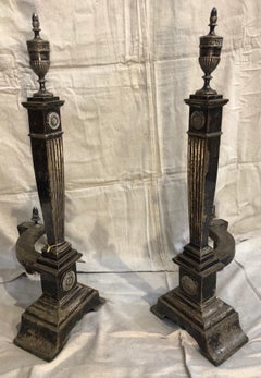 Silver Plated Andirons