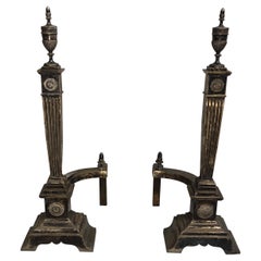 Silver Plated Andirons