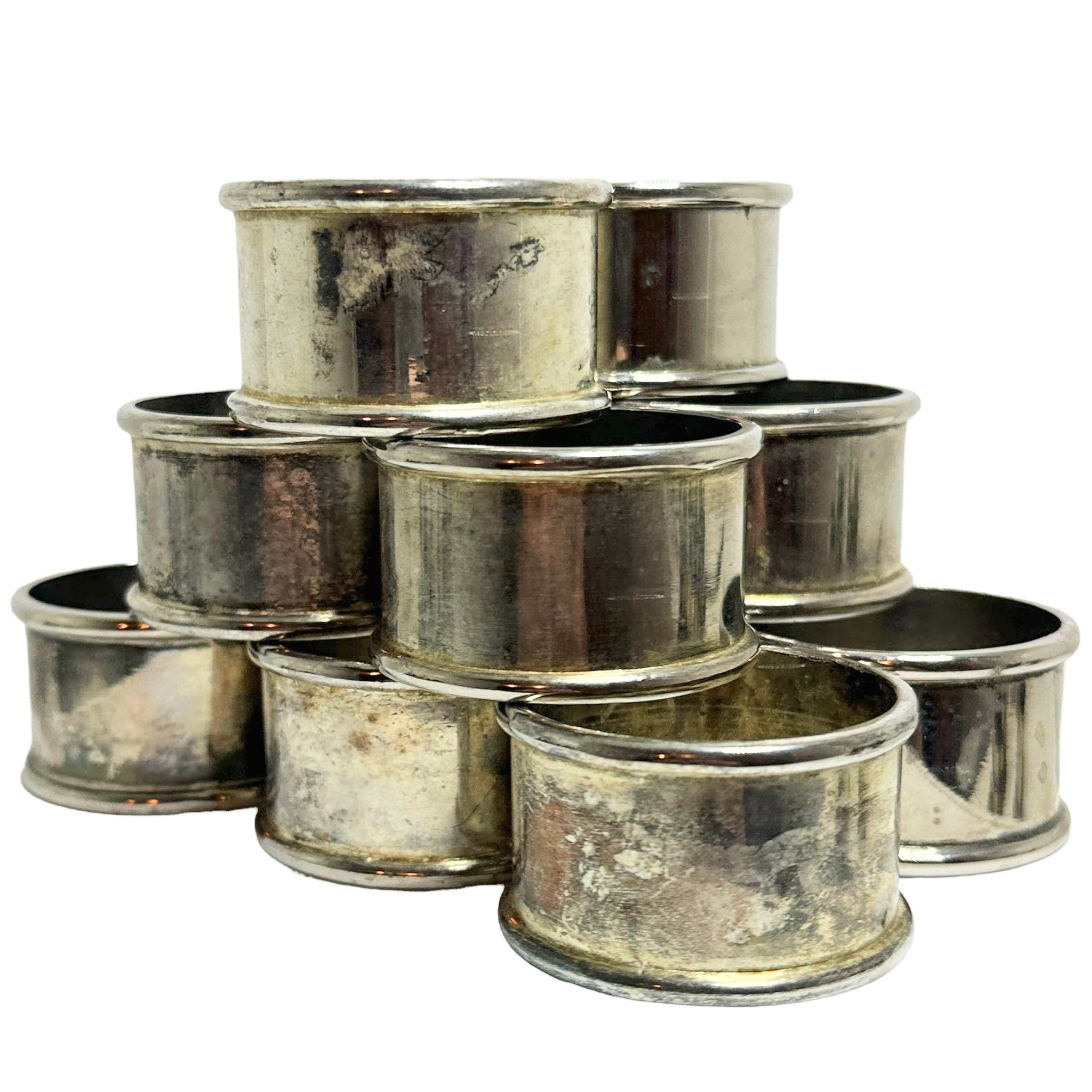 Silver plated Antique Napkin Rings, Set of Twelve, Germany 1910s In Good Condition For Sale In Nuernberg, DE