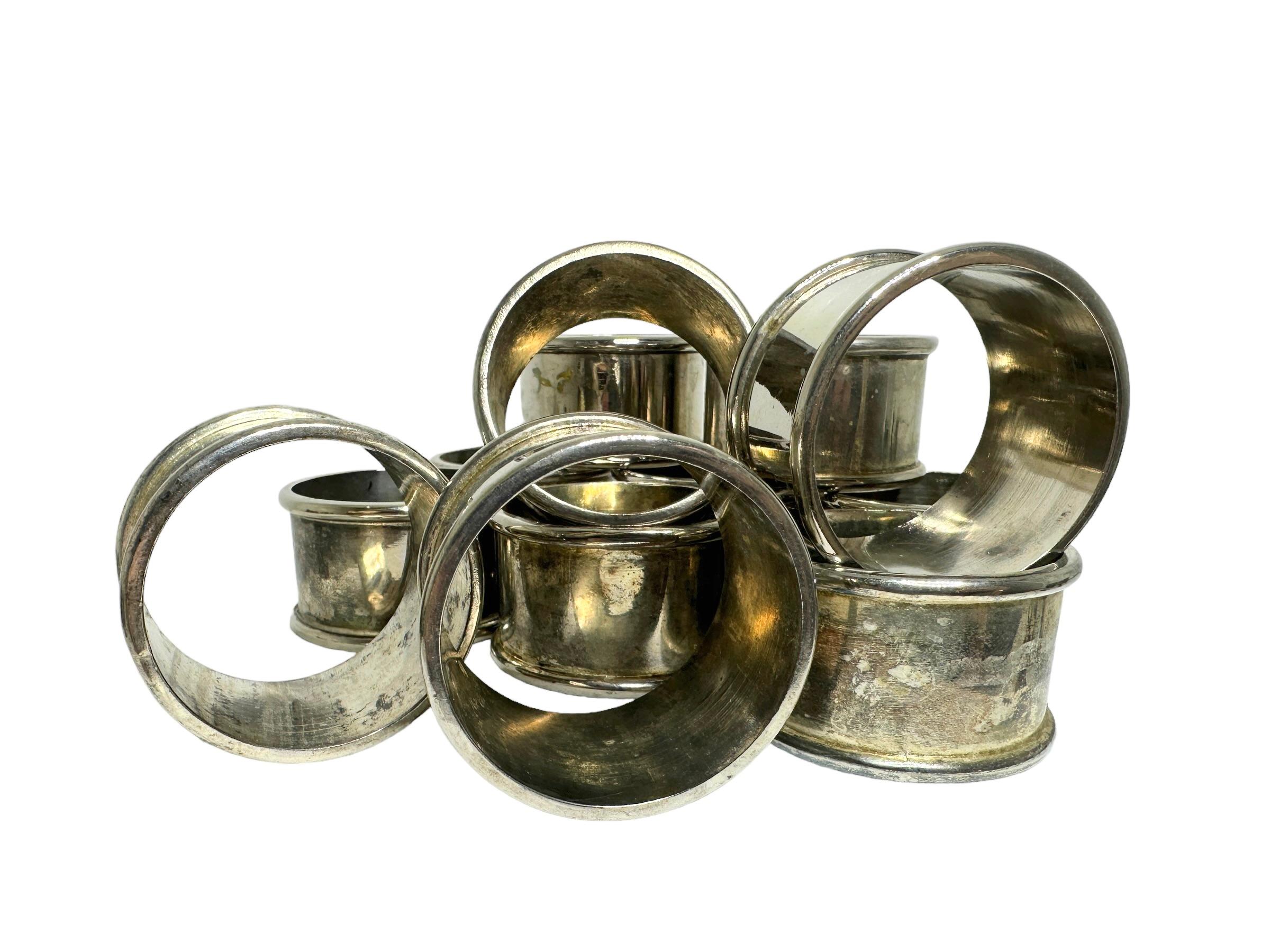 20th Century Silver plated Antique Napkin Rings, Set of Twelve, Germany 1910s For Sale