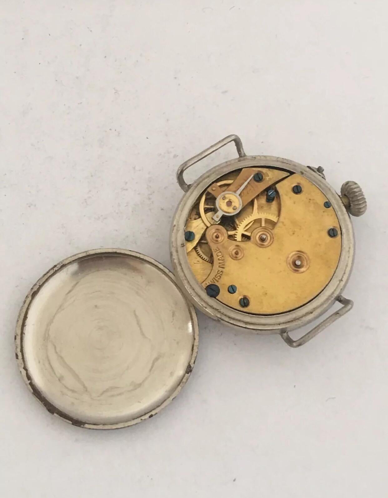 Silver Plated Antique Trench Watch 5
