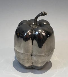 Silver Plated Bell Pepper Ice Bucket, French, Circa 1970