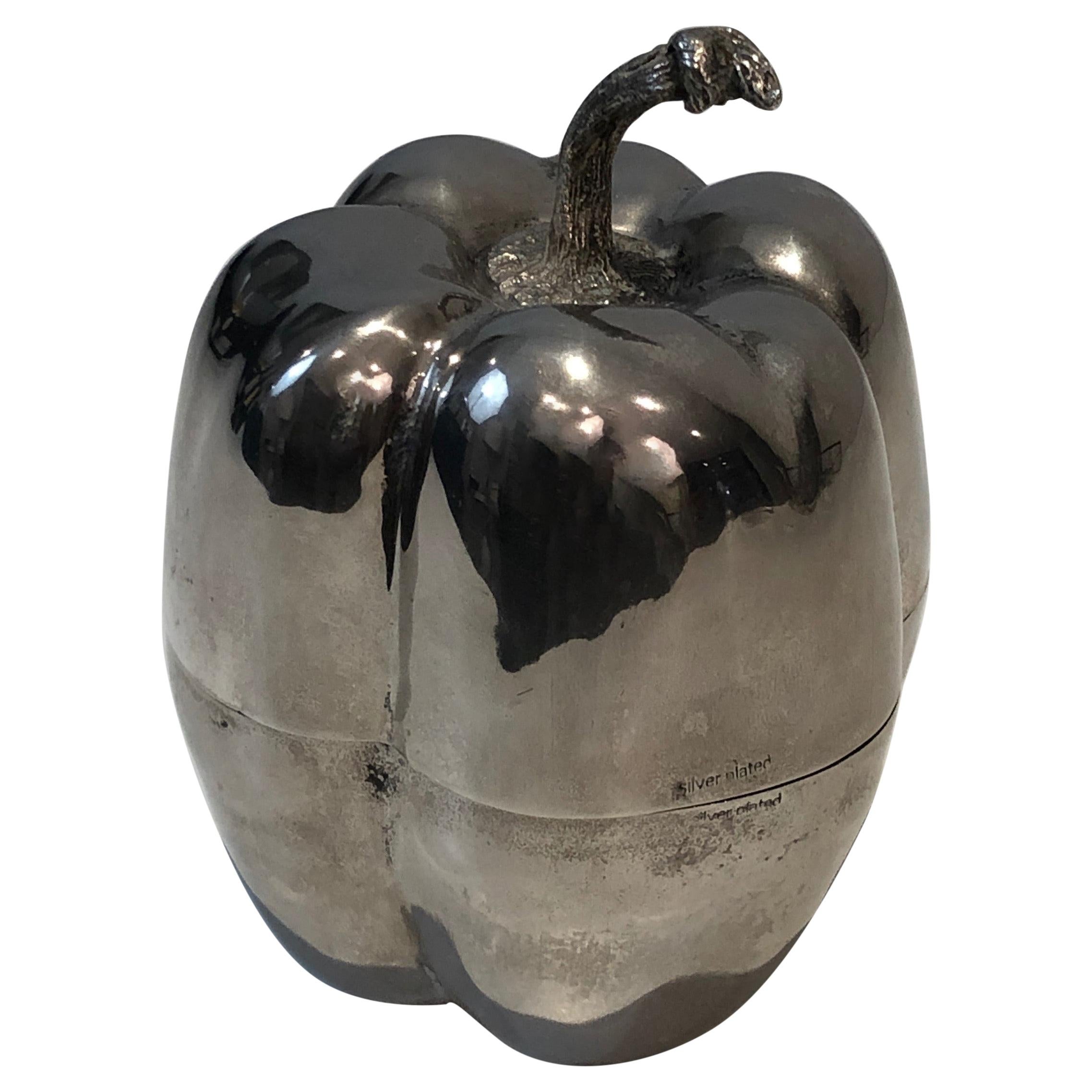 Silver Plated Apple Ice Bucket, French, Circa 1970