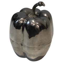 Silver Plated Bell Pepper Ice Bucket, French, Circa 1970
