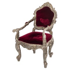 Antique Silver-Plated Armchair
