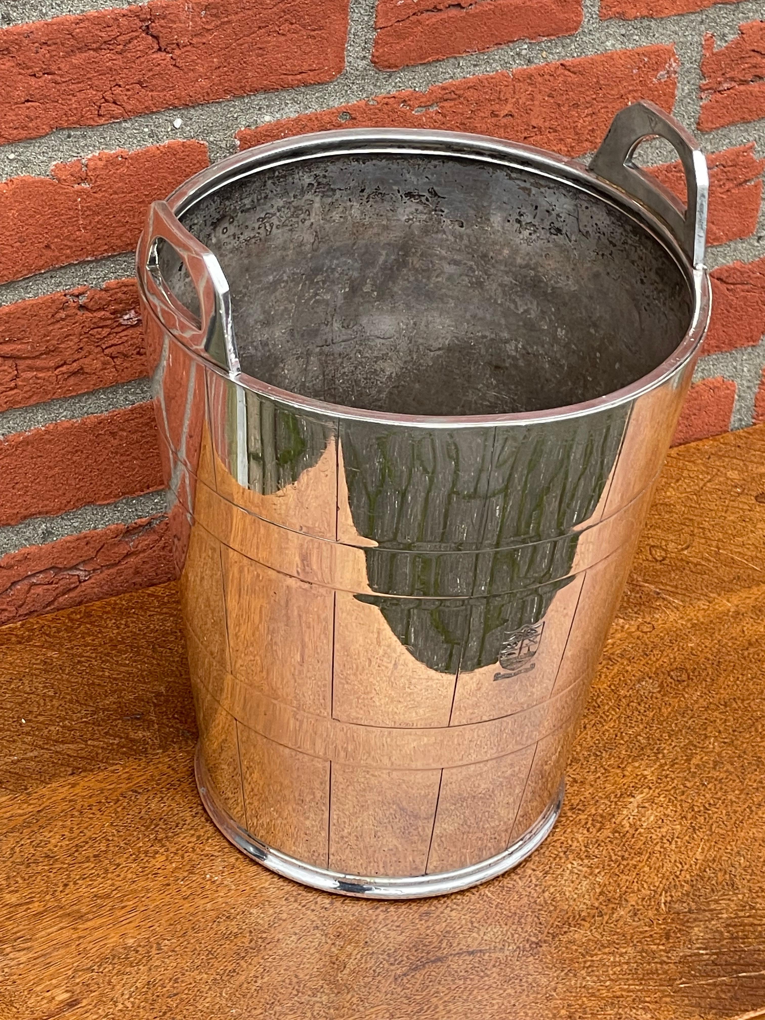 Silver Plated Art Deco Champagne Bucket / Wine Cooler, Lyford Cay Club Bahamas For Sale 6
