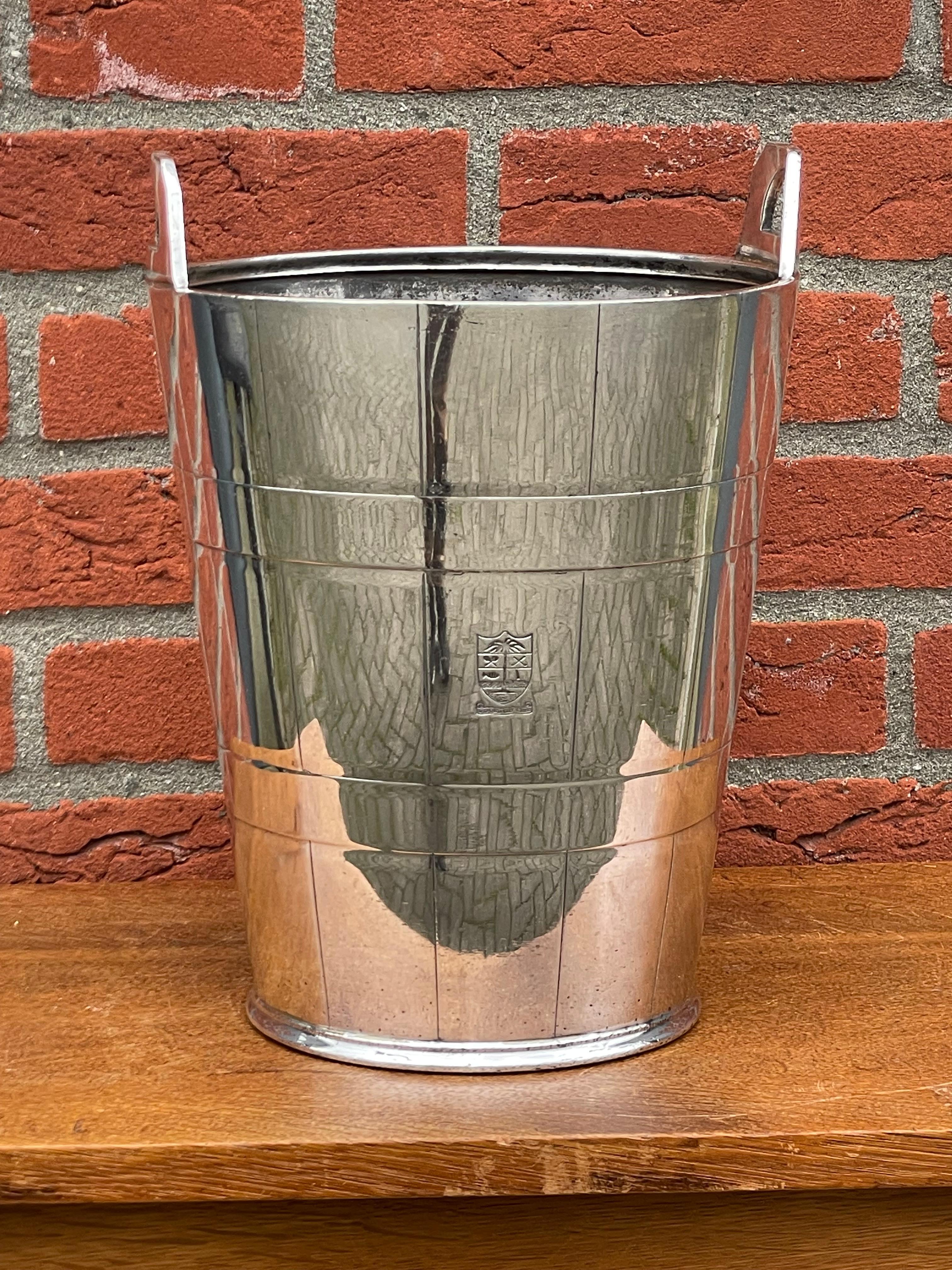 Silver Plated Art Deco Champagne Bucket / Wine Cooler, Lyford Cay Club Bahamas For Sale 7