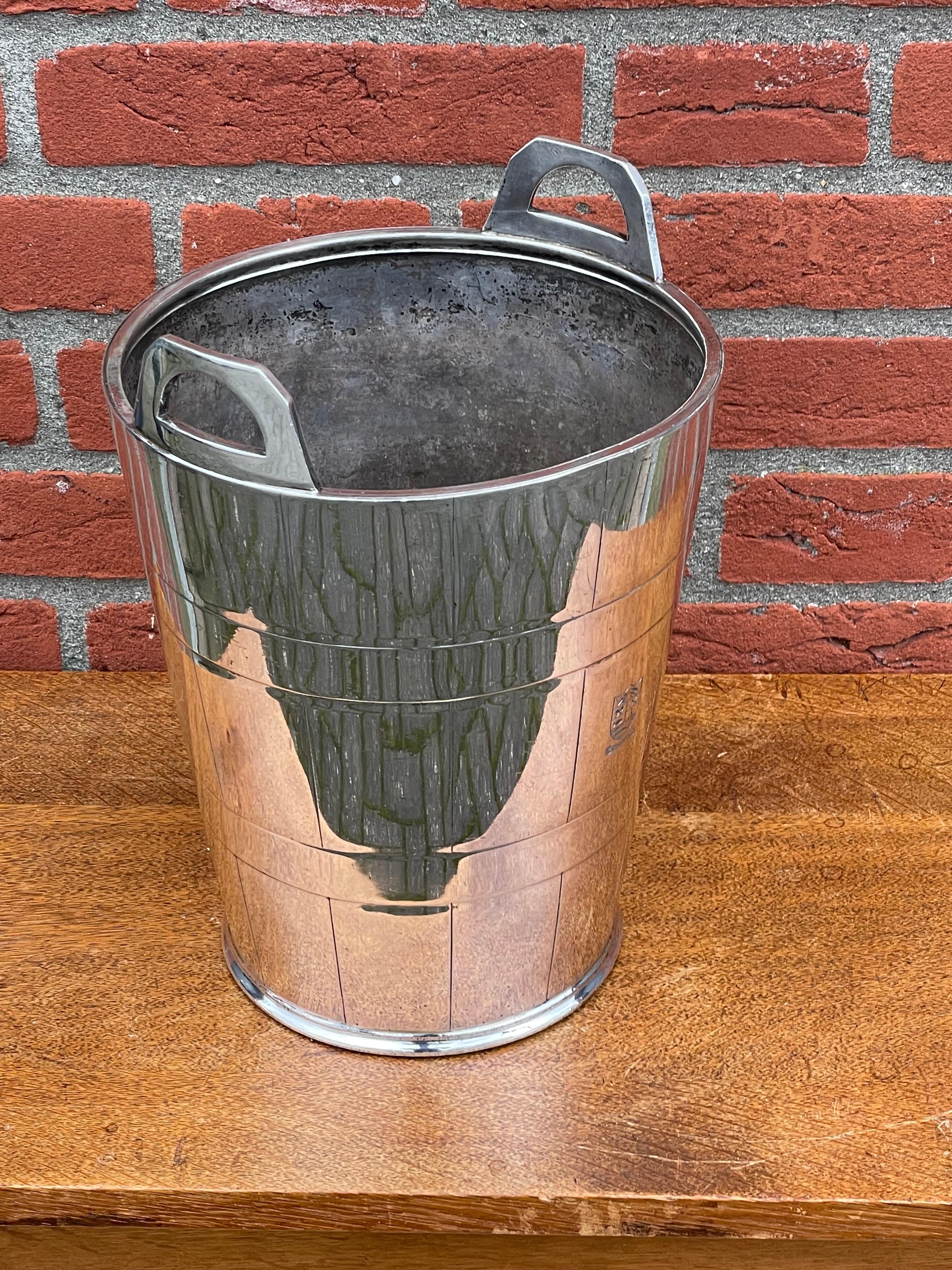 Silver Plated Art Deco Champagne Bucket / Wine Cooler, Lyford Cay Club Bahamas For Sale 9