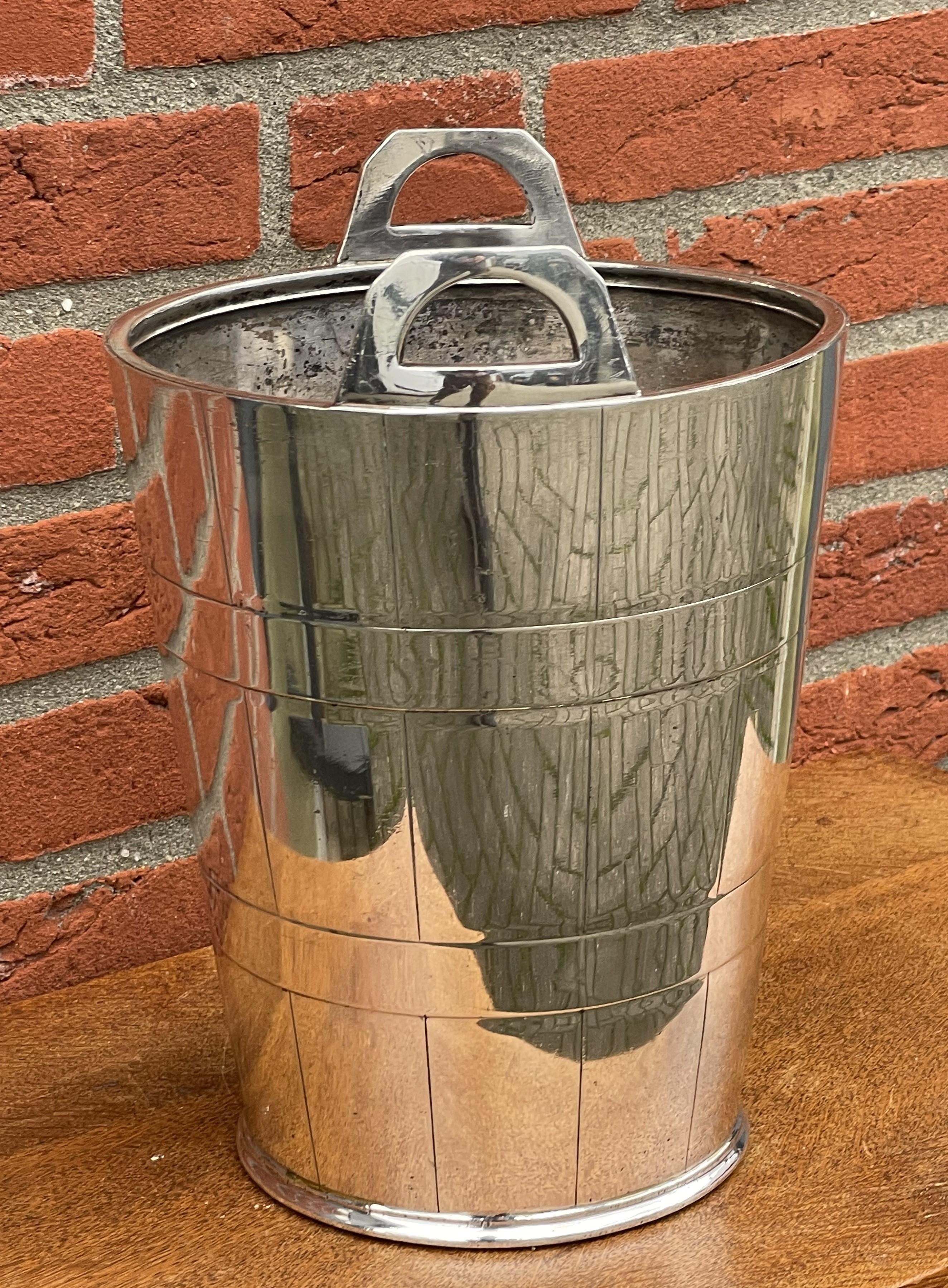 Cast Silver Plated Art Deco Champagne Bucket / Wine Cooler, Lyford Cay Club Bahamas For Sale