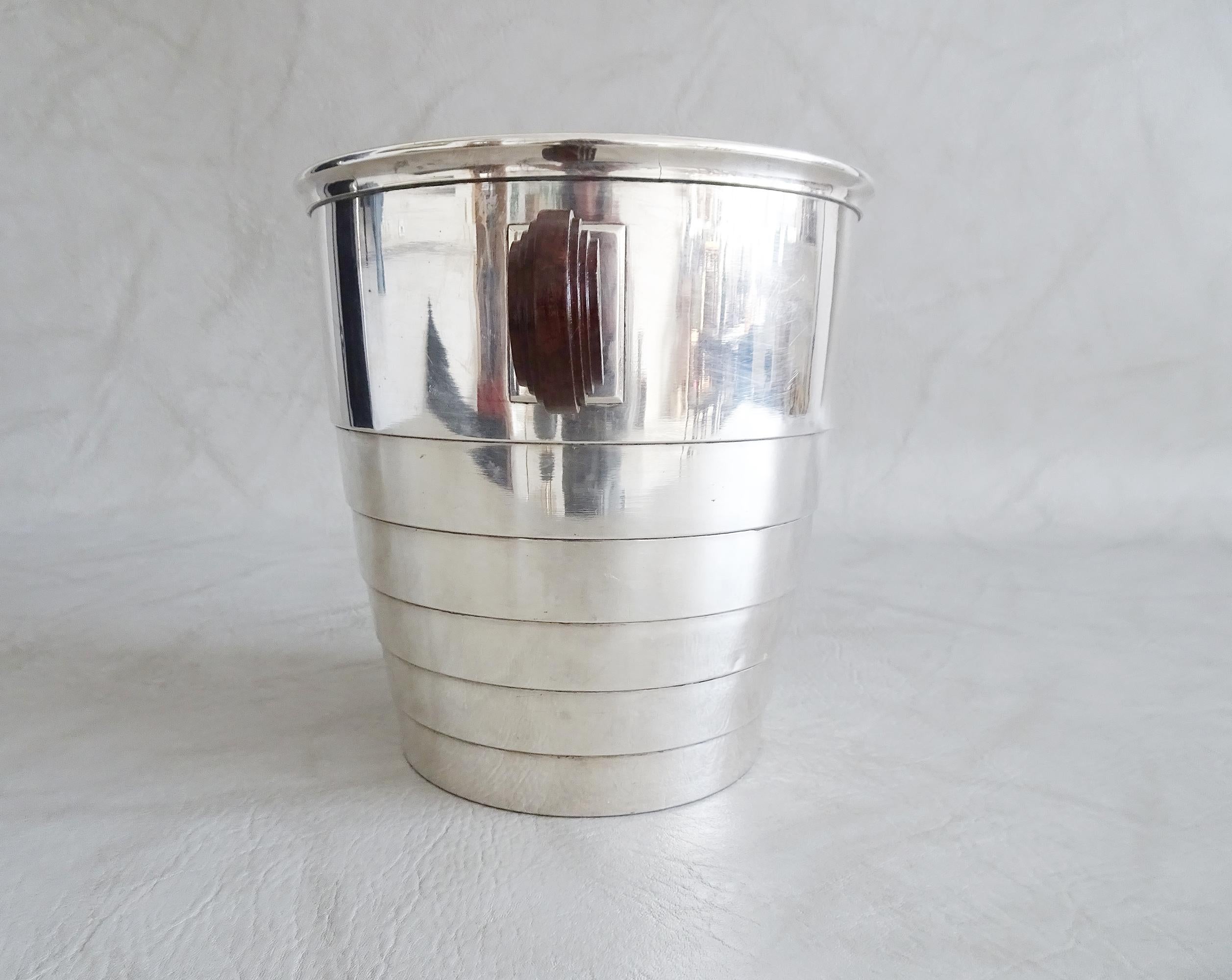 French Silver-Plated Art Deco Champagne Cooler