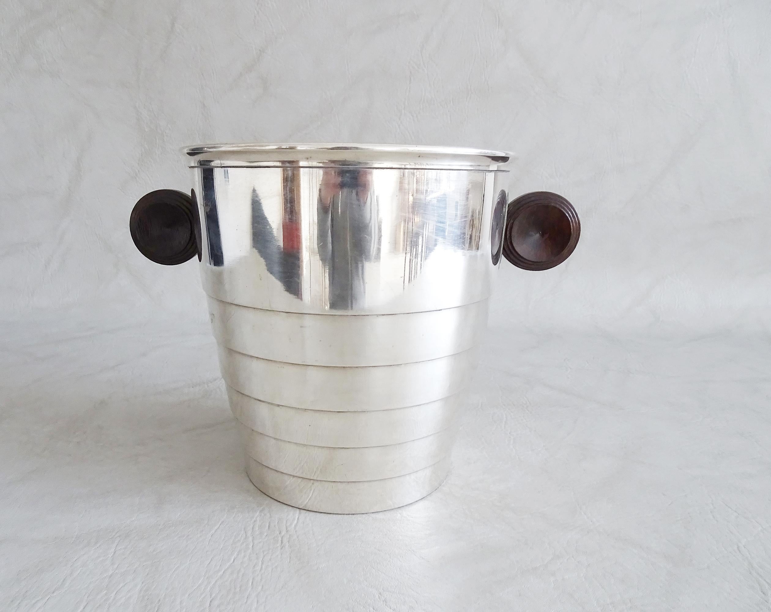 Silvered Silver-Plated Art Deco Champagne Cooler