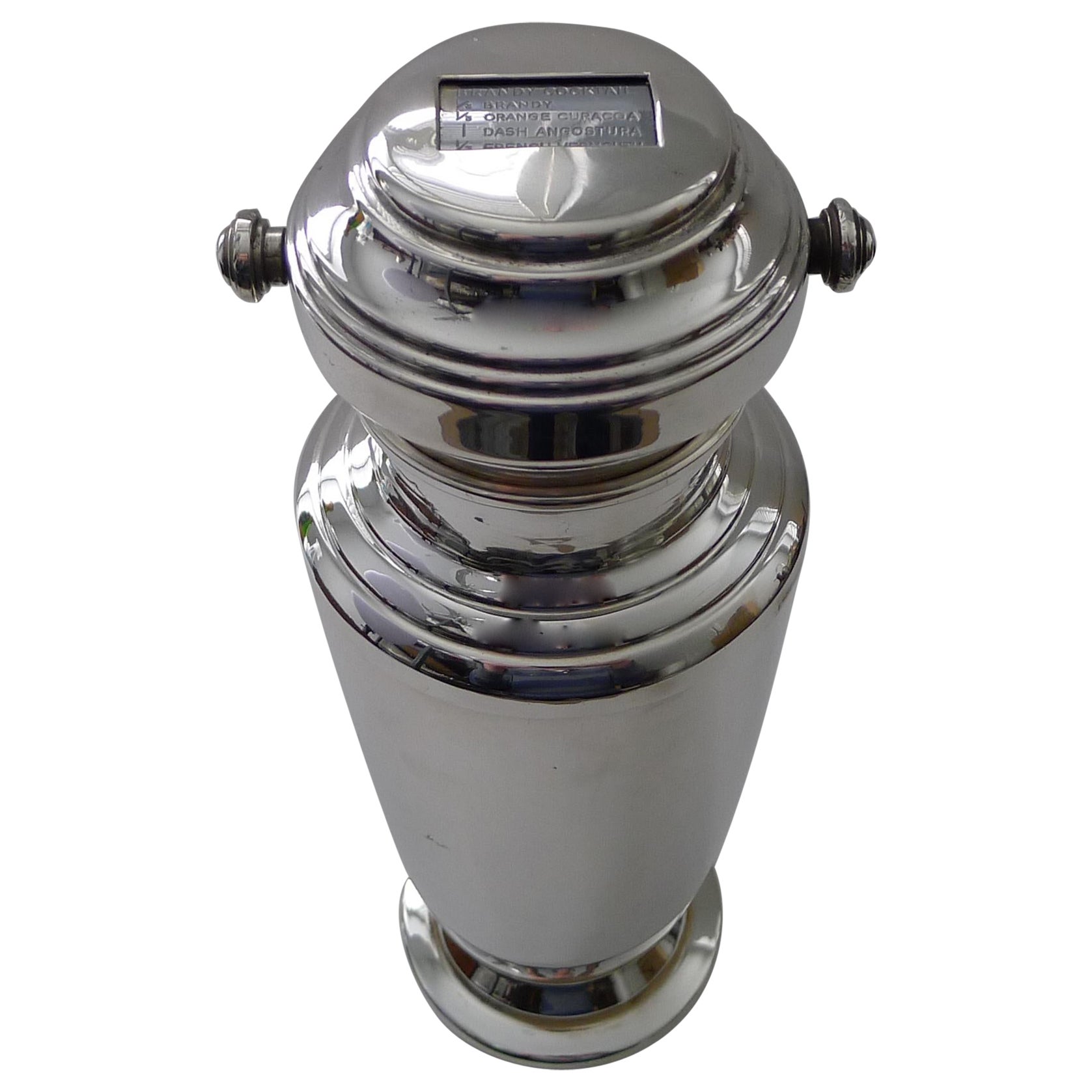 Silver-Plated Art Deco 'Mixit' Recipe Cocktail Shaker, C S Green