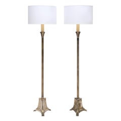 Silver Plated Art Deco Period Floor Lamps