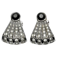 Versilberte Clip-Ohrringe im Art Deco Stil mit Strasssteinen