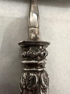 Silver-plated asparagus server with Silver-plated handle 19th century