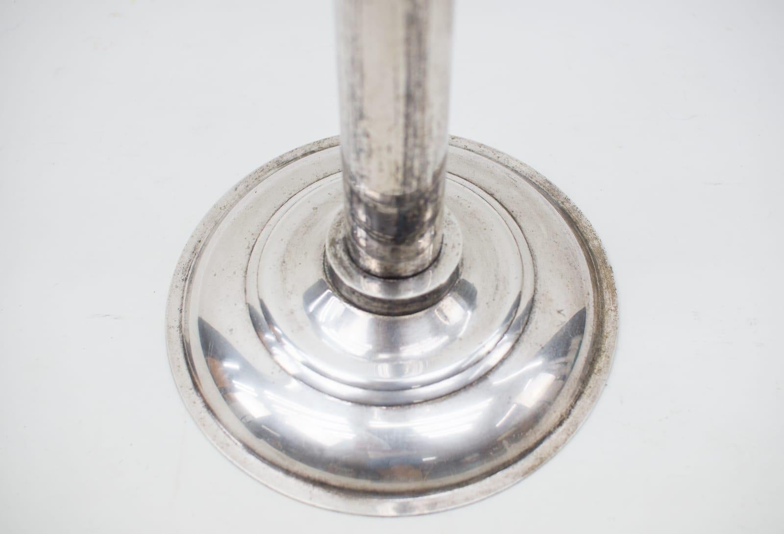 Silvered Silver Plated Austrian Standing Ashtray For Sale