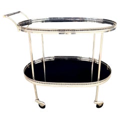 Carrello da bar francese placcato in argento