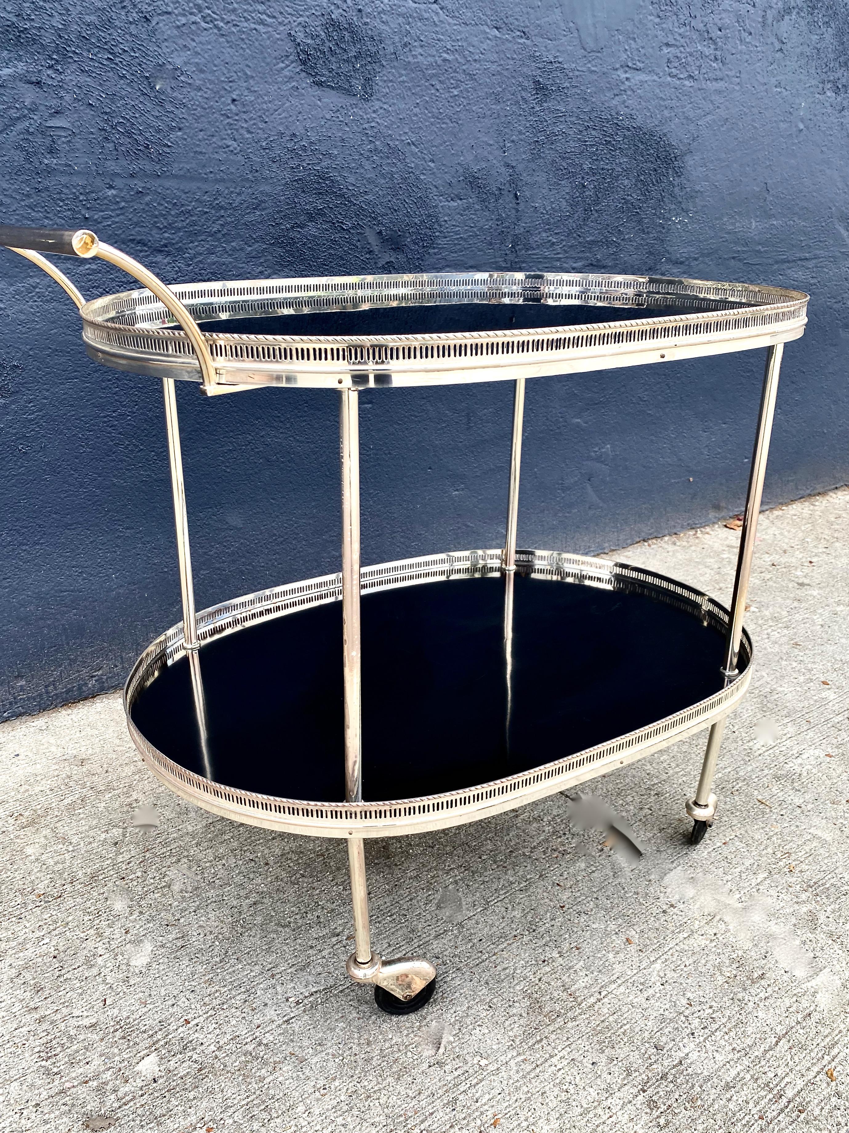 20th Century French Silver Plated Bar Cart