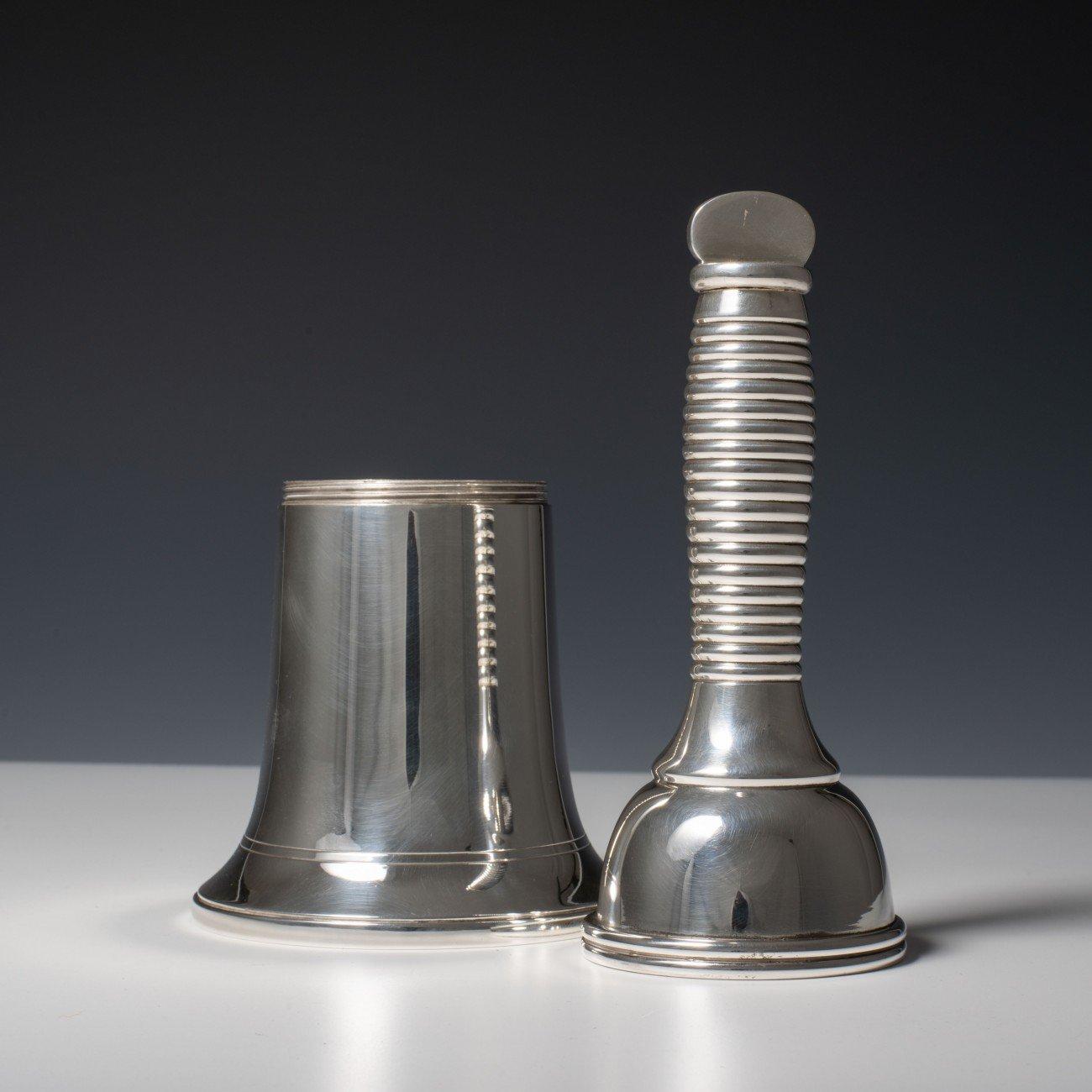 Silver Plated Bell Cocktail Shaker, circa 1960 In Good Condition In London, GB