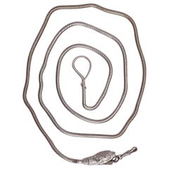 Silver Plated Belt Representing a Snake Head