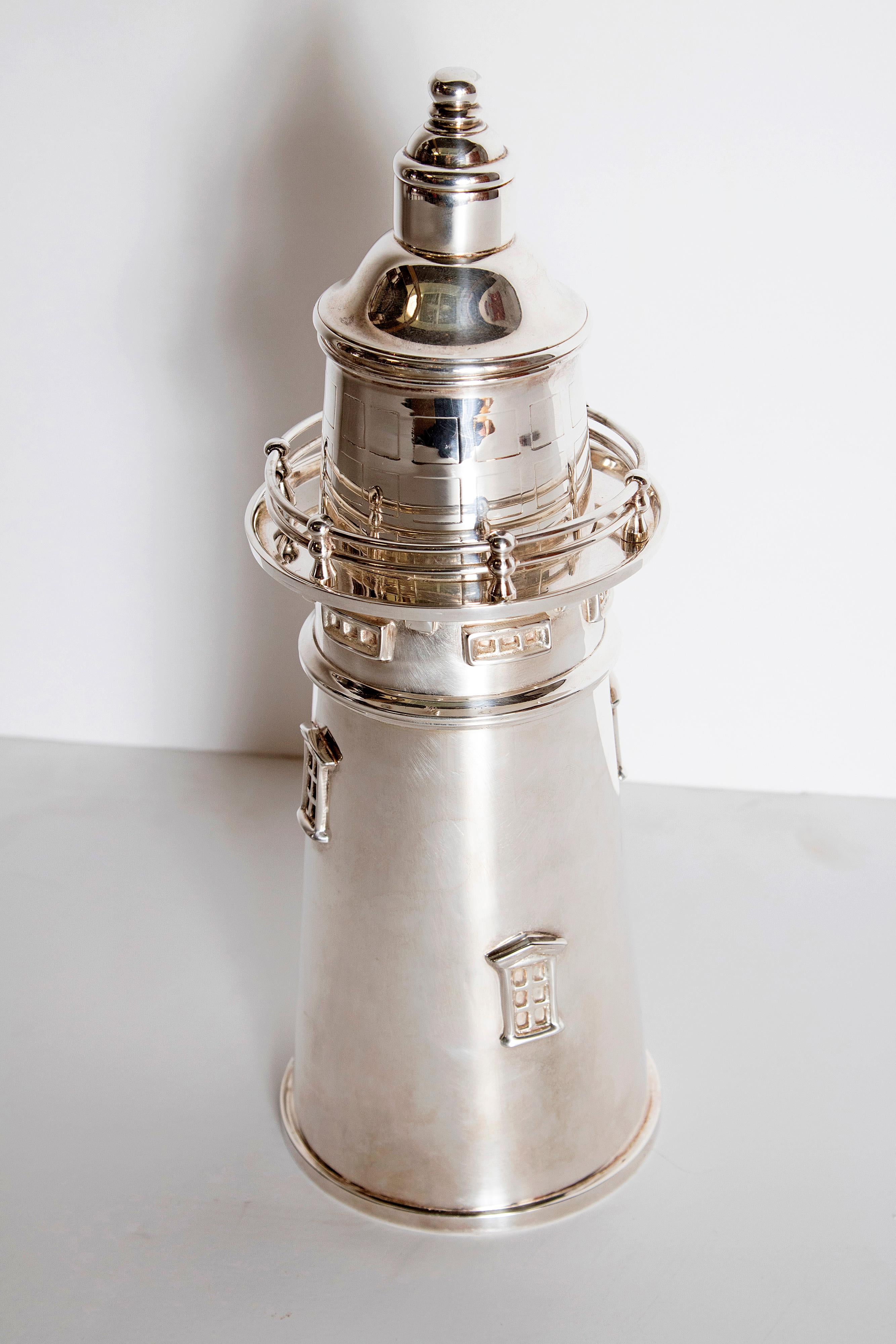 Silver Plated Boston Lighthouse Cocktail Shaker 2