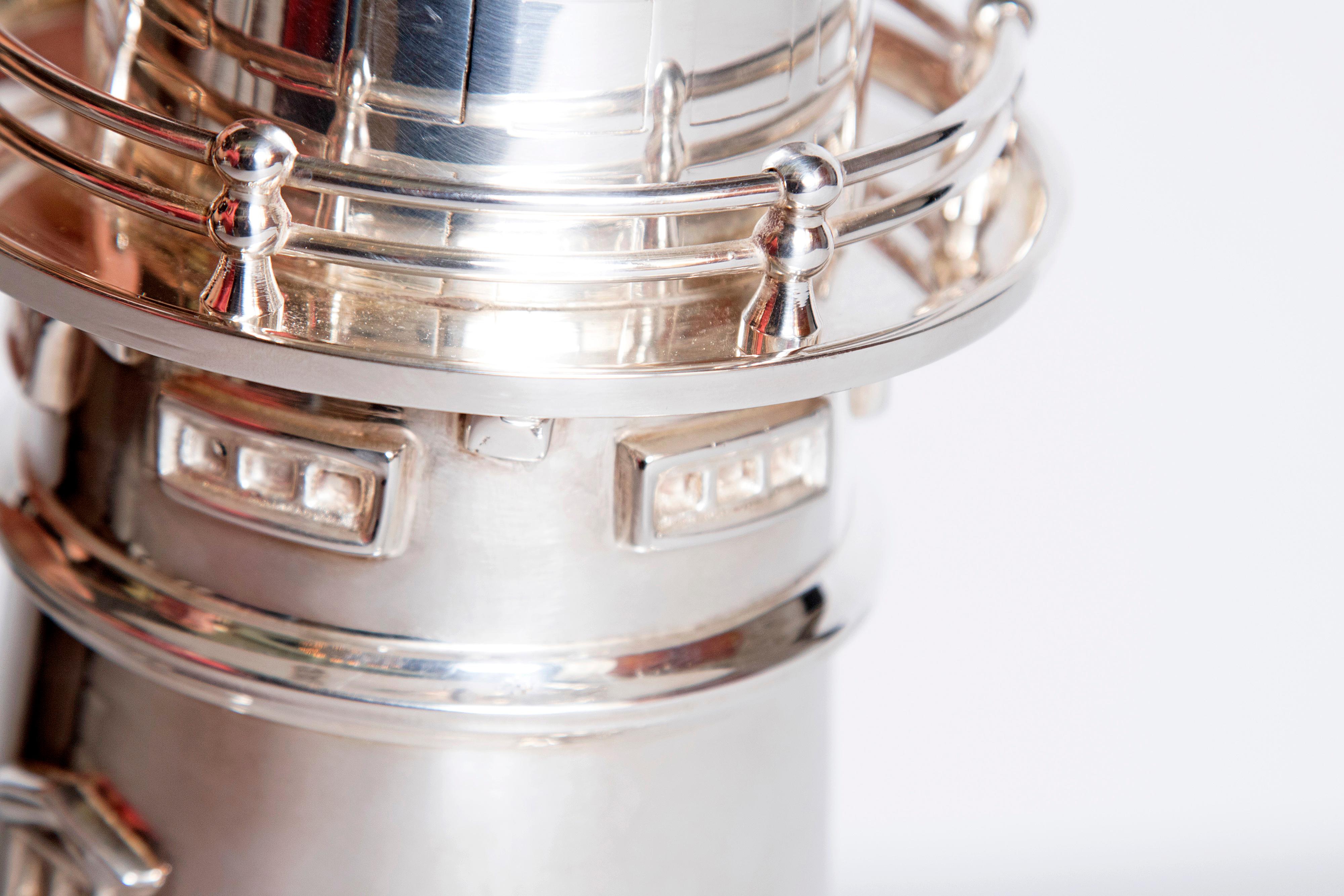 Silver Plated Boston Lighthouse Cocktail Shaker 4