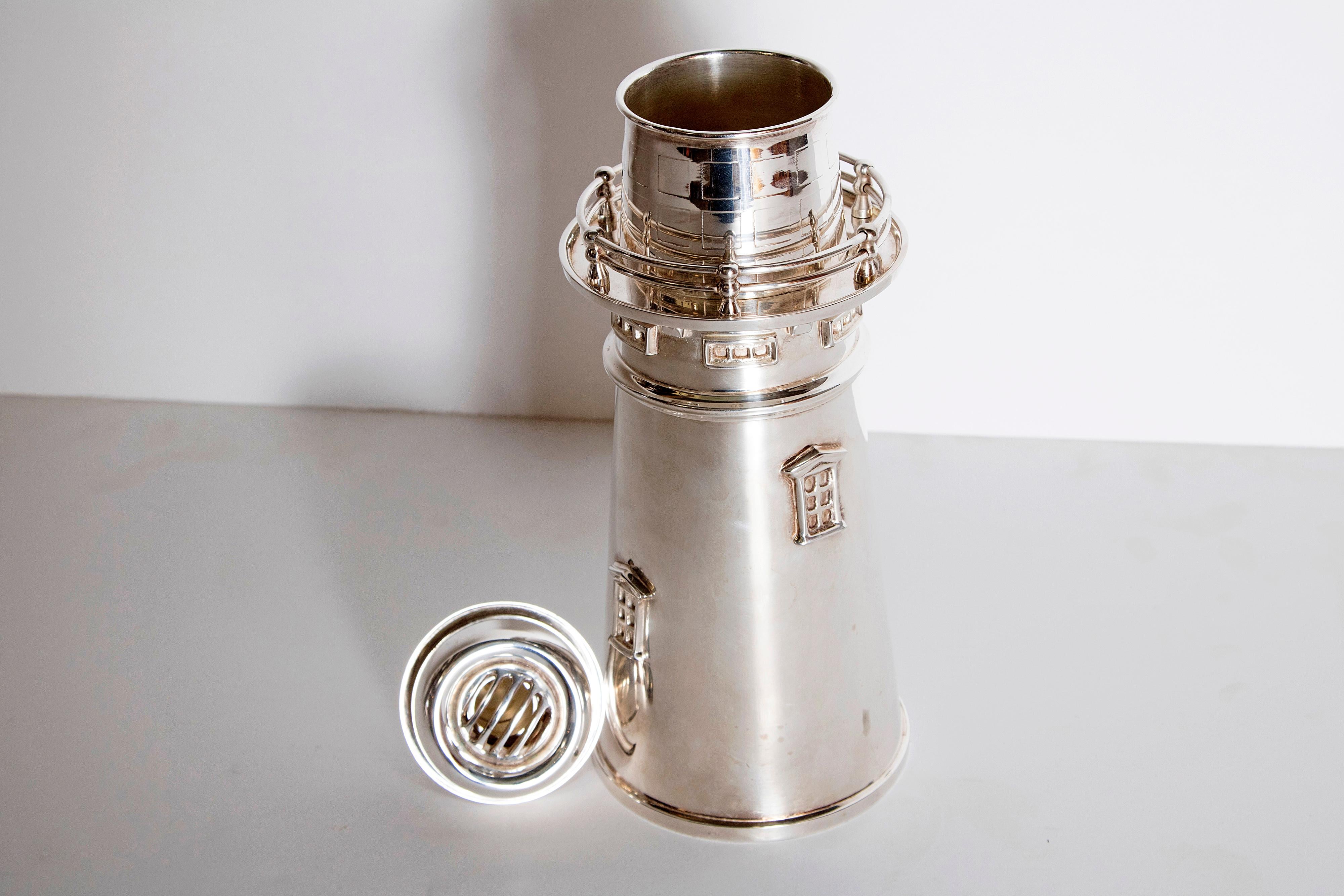 Silver Plated Boston Lighthouse Cocktail Shaker 5