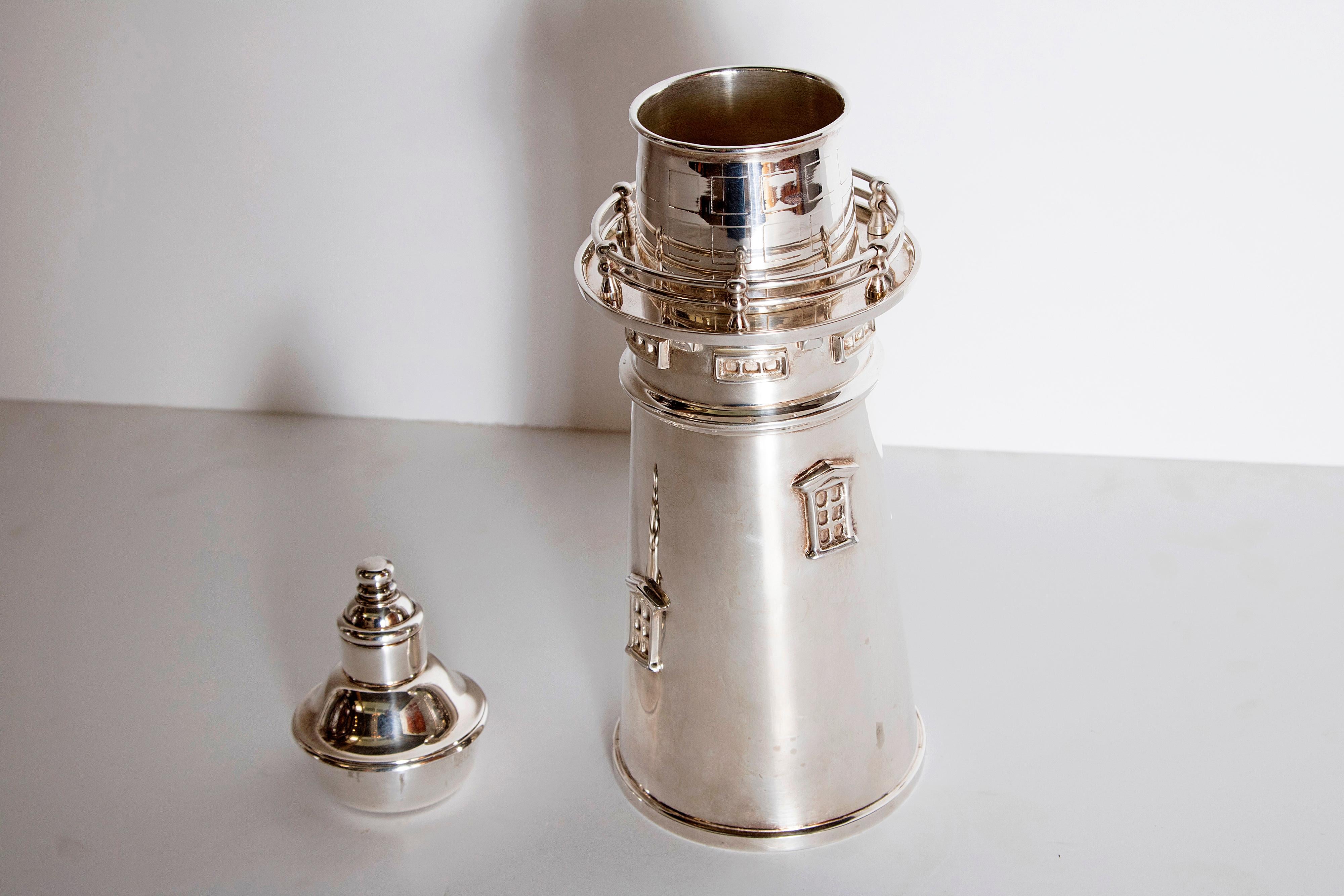 Silver Plated Boston Lighthouse Cocktail Shaker 6
