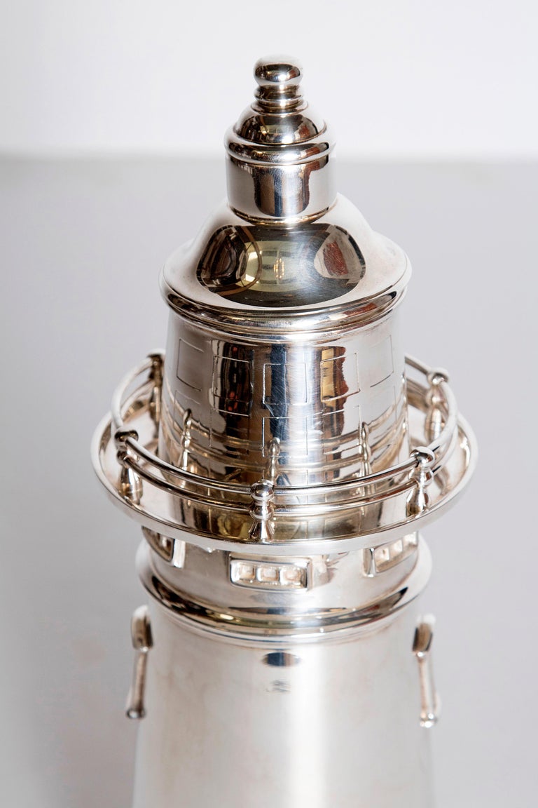 Silver Plated Boston Lighthouse Cocktail Shaker at 1stDibs