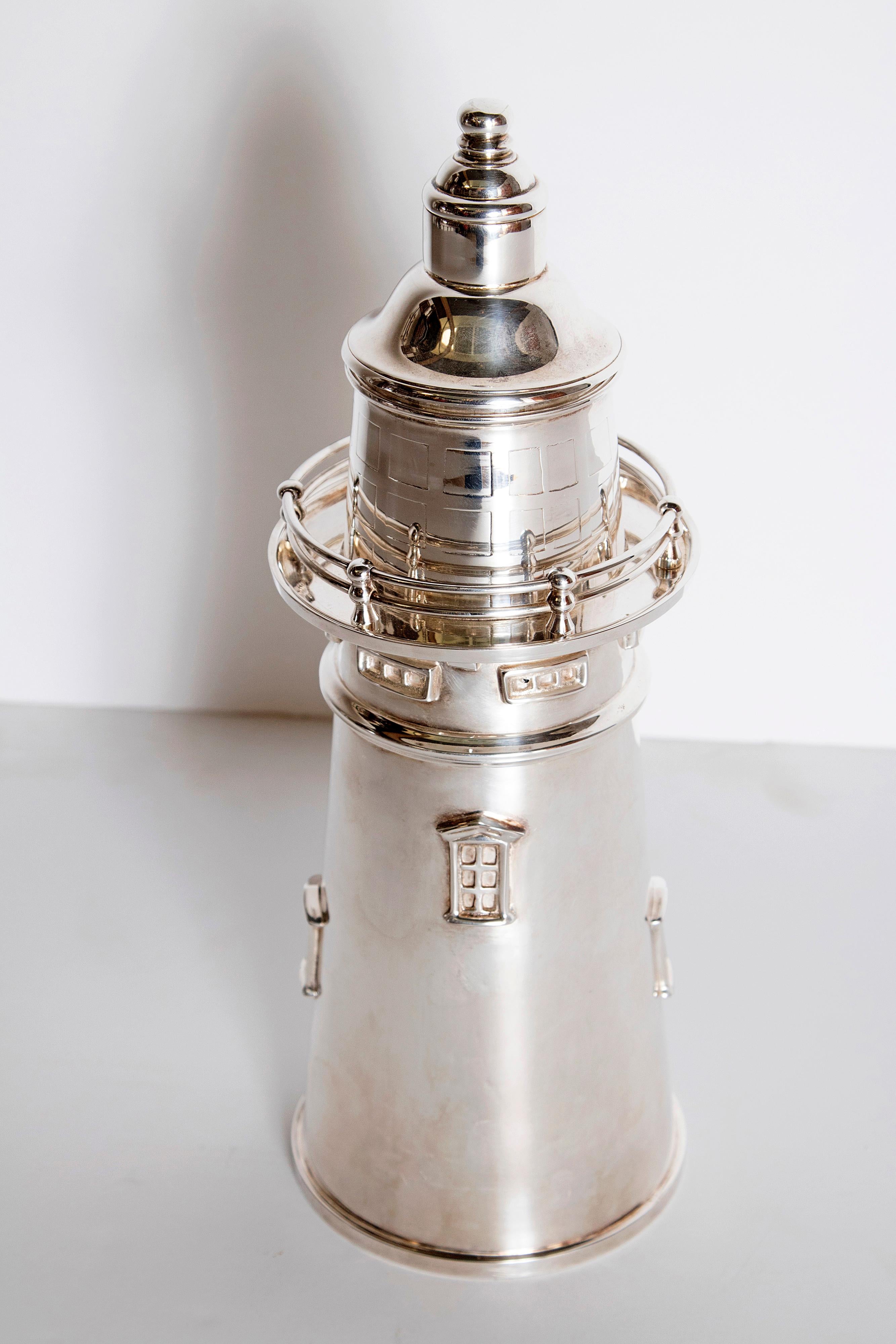 Unknown Silver Plated Boston Lighthouse Cocktail Shaker