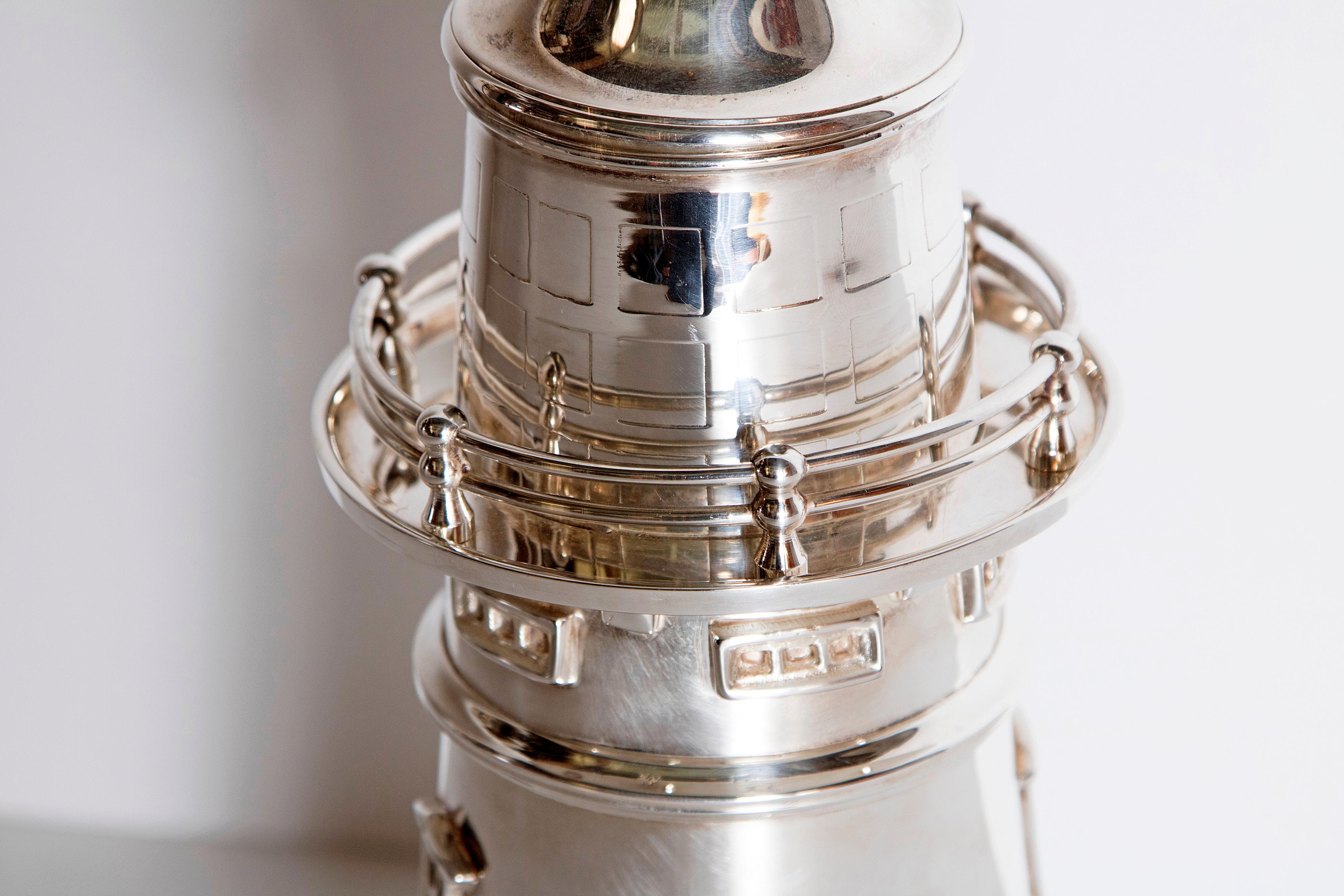 Silver Plated Boston Lighthouse Cocktail Shaker 2