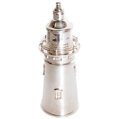 Vintage Silver Plated Boston Lighthouse Cocktail Shaker