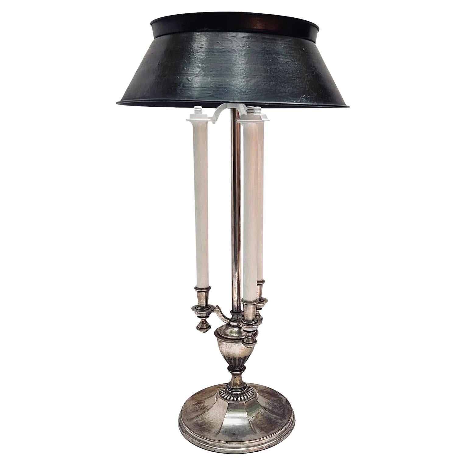 Silver Plated Boulliote Lamp  For Sale