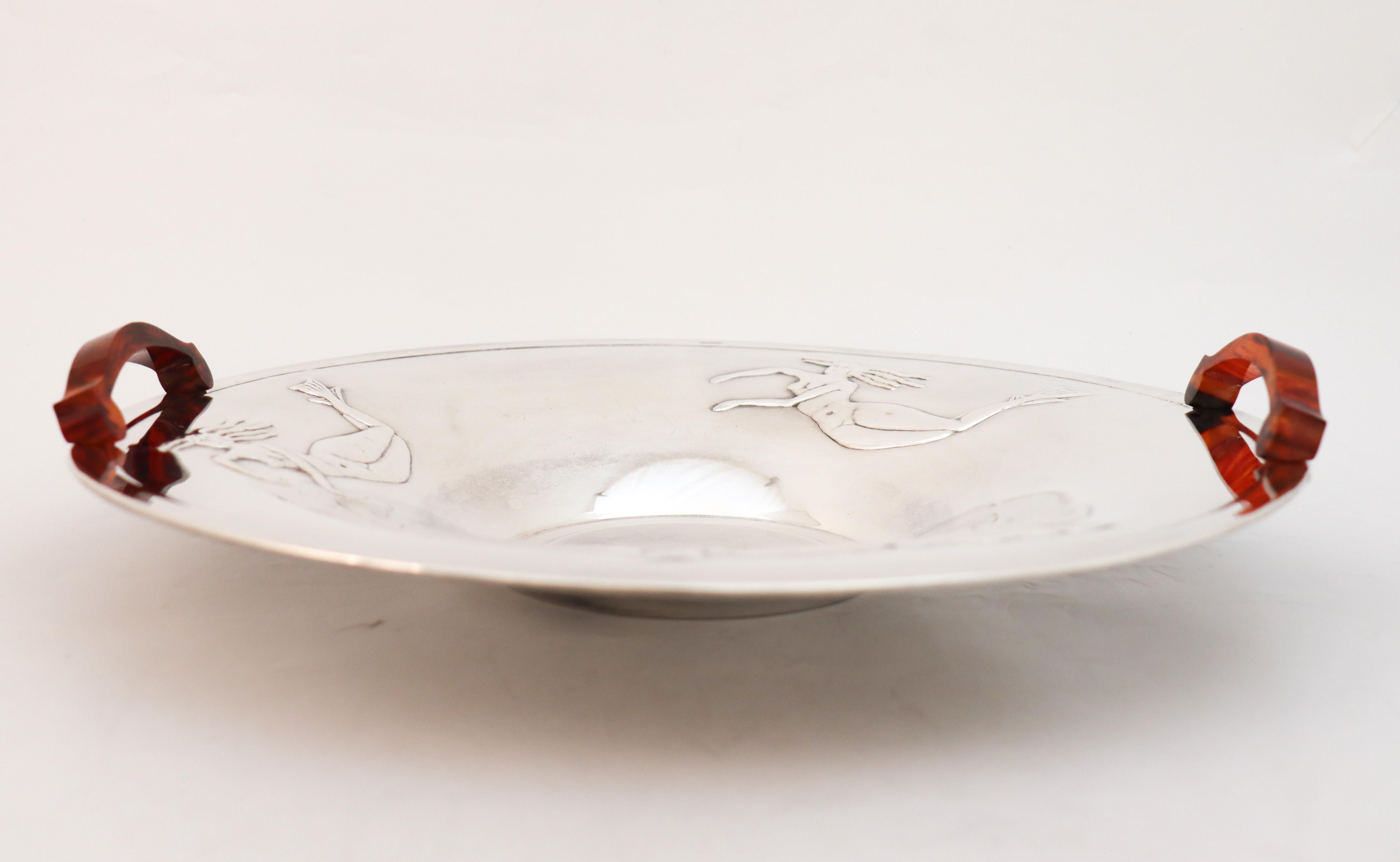 20th Century Silver Plated Bowl - Art Deco / Swedish Modern 1930-1940s - Mermaids For Sale