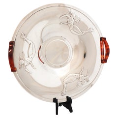 Retro Silver Plated Bowl - Art Deco / Swedish Modern 1930-1940s - Mermaids