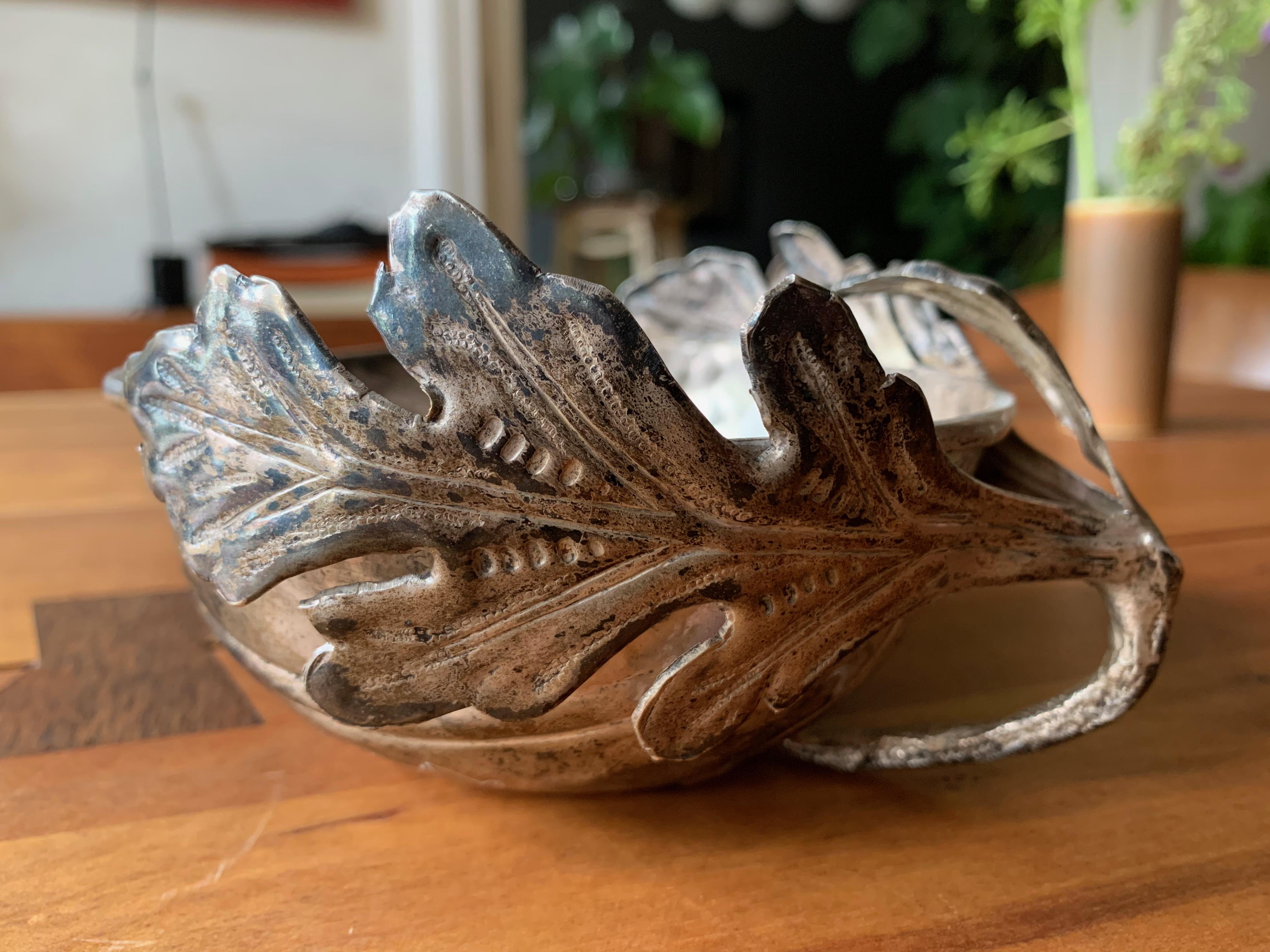 Italian Silver Plated Bowl by Gabriella Crespi / Signed For Sale
