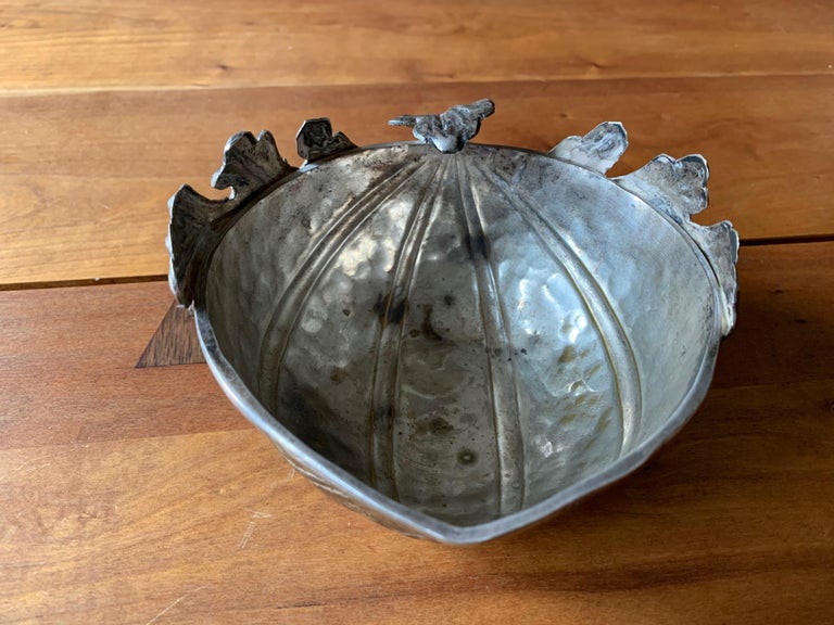 Late 20th Century Silver Plated Bowl by Gabriella Crespi / Signed For Sale