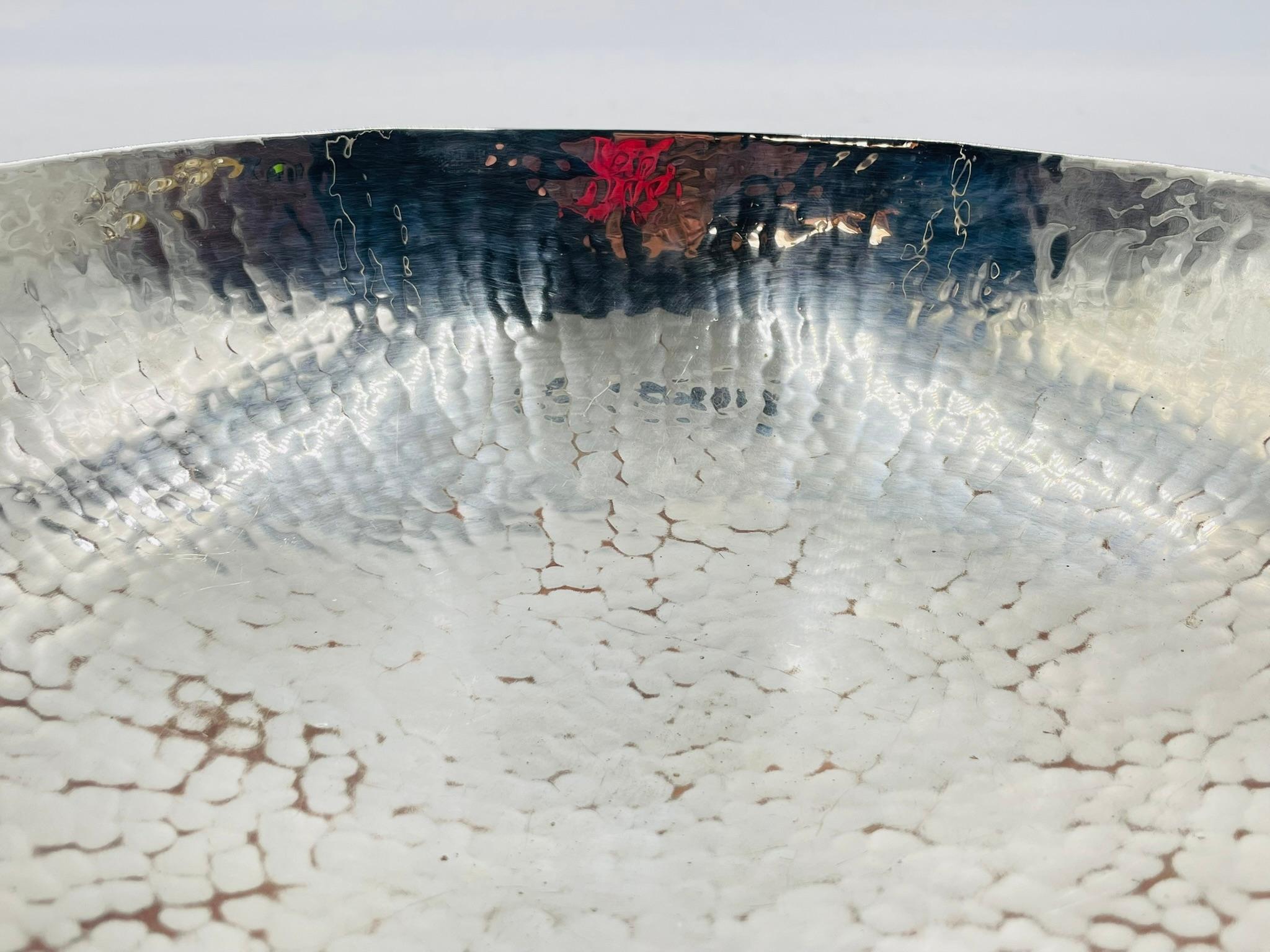 Silver Plated Bowl with Stone-Inlaid Lizard Handles by Wolmar Castillo For Sale 9